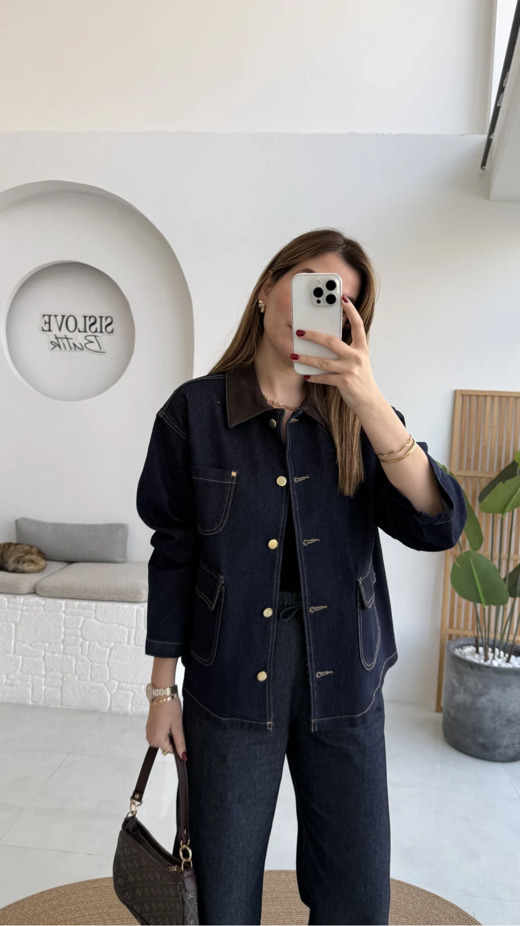 Blondie Düğmeli Denim Ceket - Lacivert - Kod: 2050