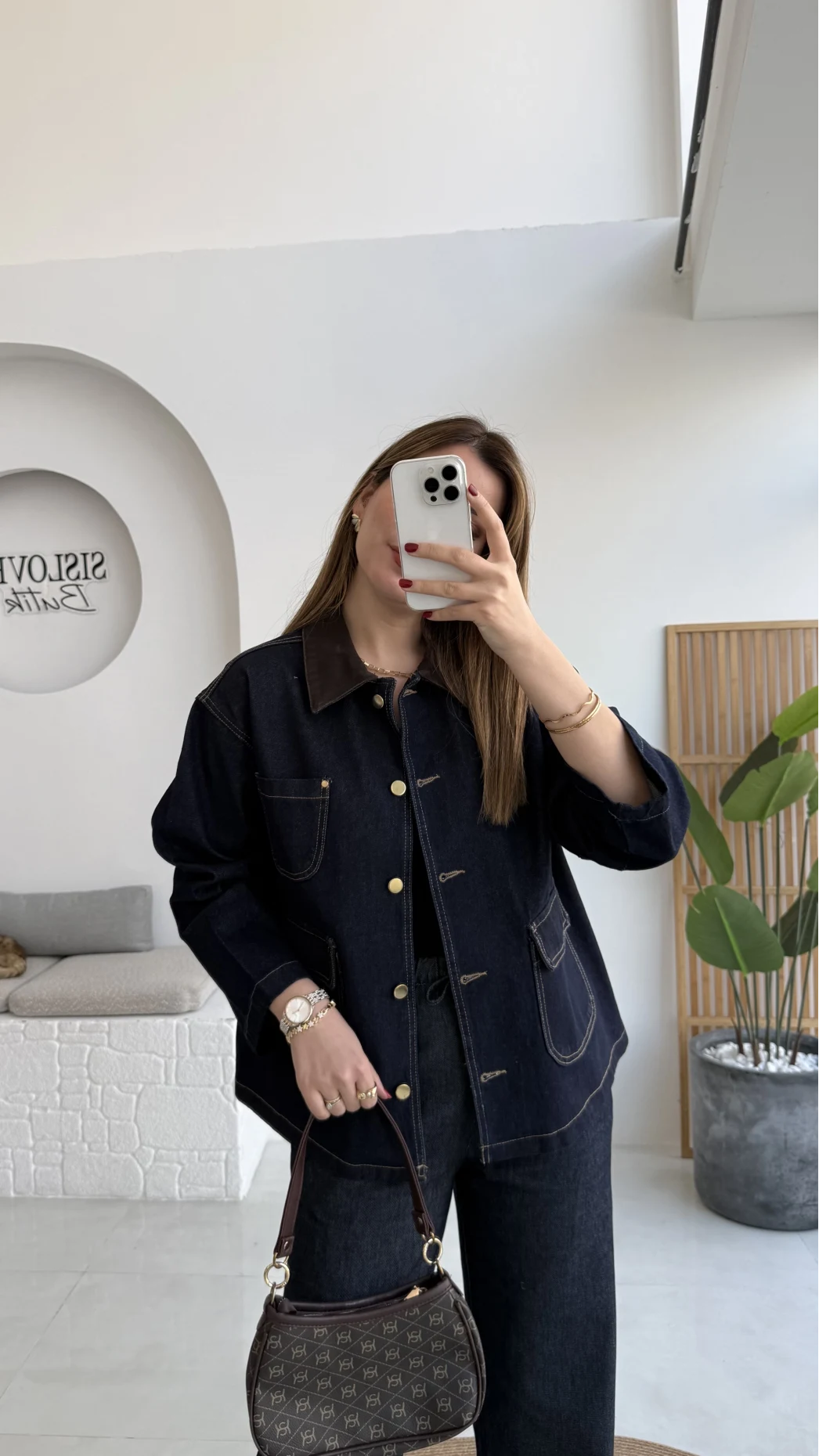 Blondie Düğmeli Denim Ceket - Lacivert - Kod: 2050