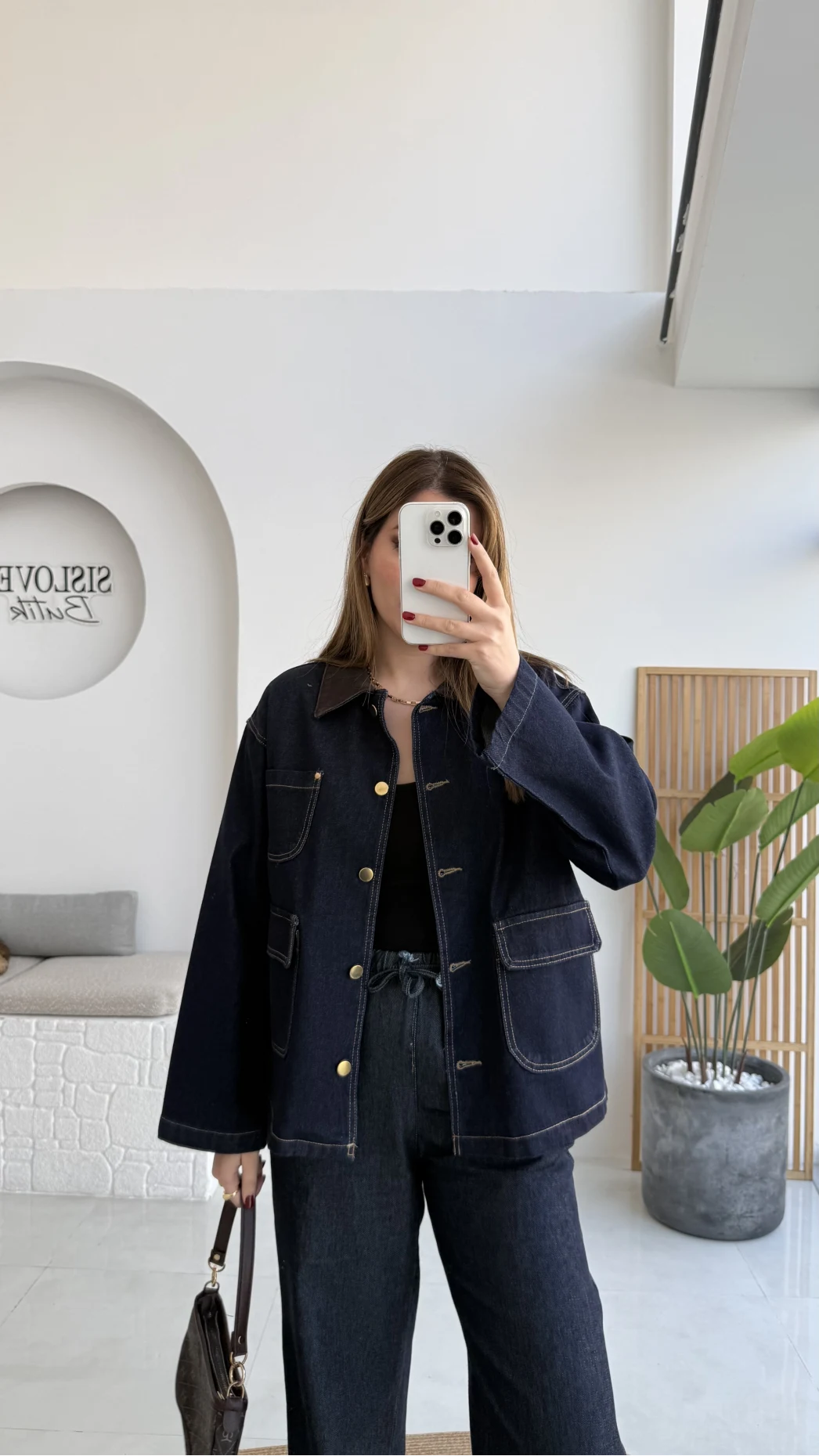 Blondie Düğmeli Denim Ceket - Lacivert - Kod: 2050