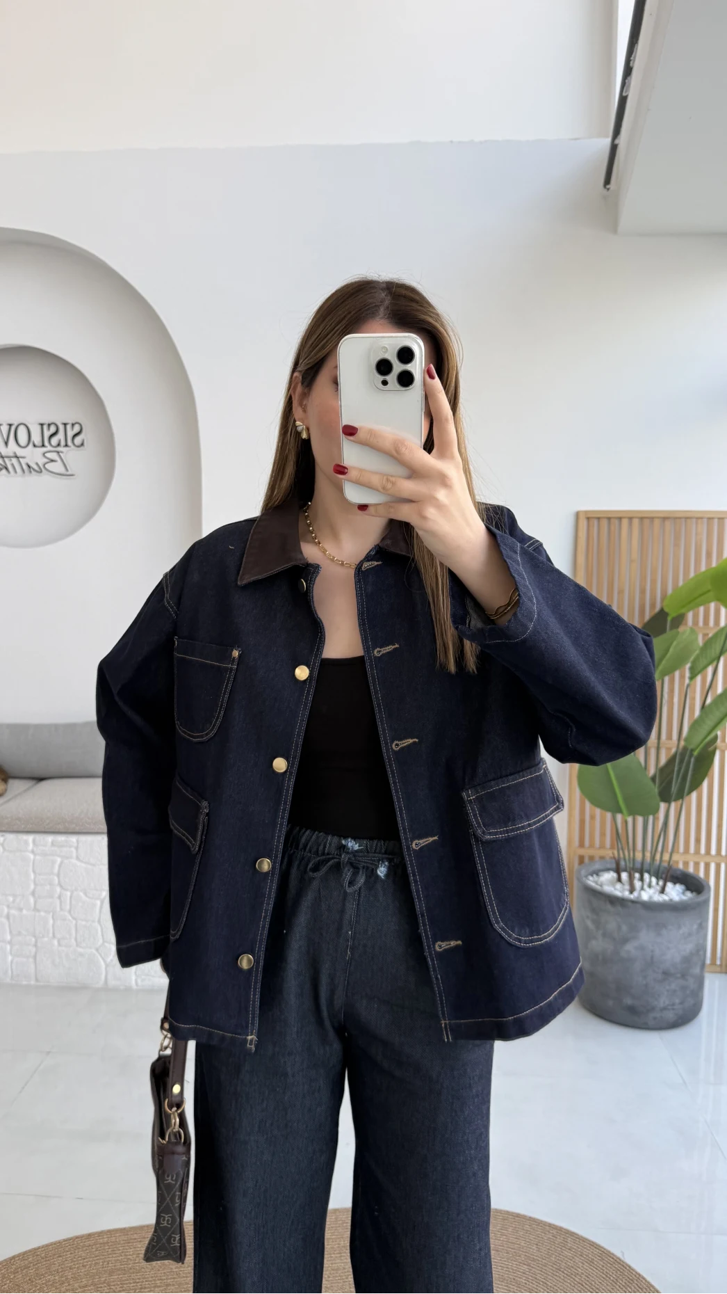 Blondie Düğmeli Denim Ceket - Lacivert - Kod: 2050