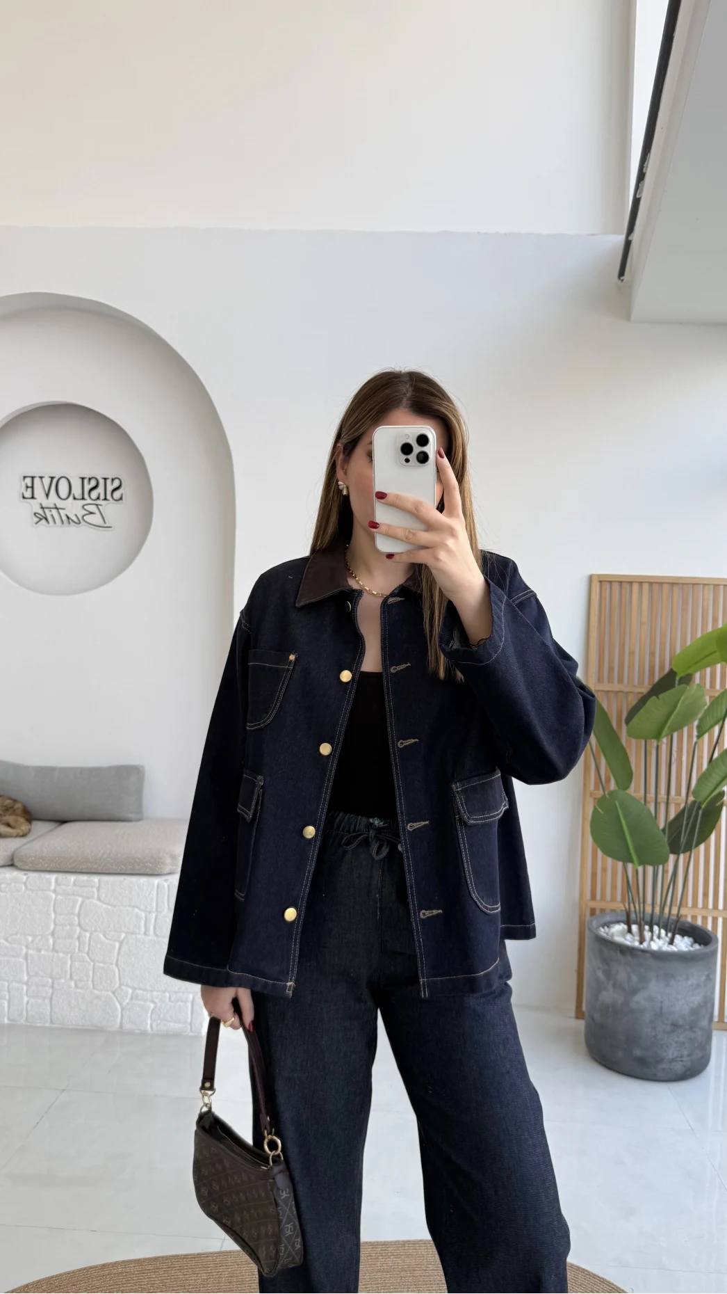 Blondie Düğmeli Denim Ceket - Lacivert - Kod: 2050