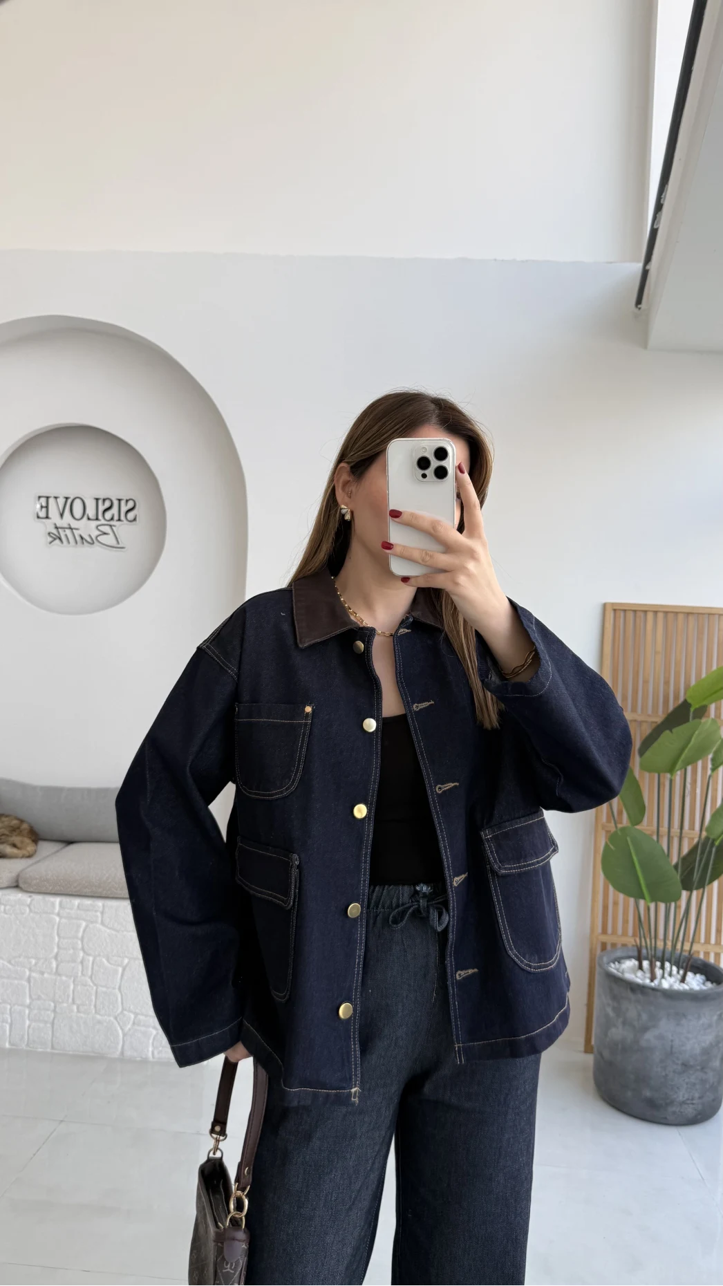 Blondie Düğmeli Denim Ceket - Lacivert - Kod: 2050