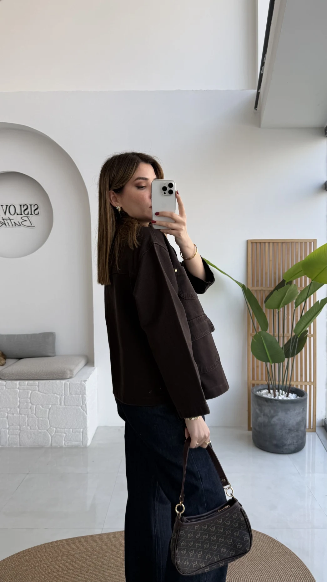 Blondie Düğmeli Denim Ceket - Acı Kahve - Kod: 2050