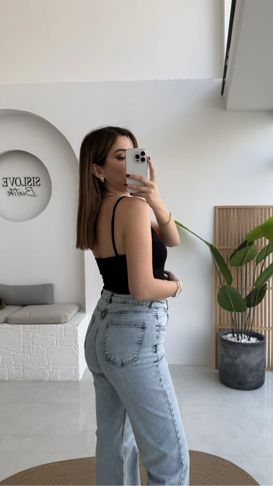 Uzun Göğüs Pedli İnce Askılı Body - Siyah