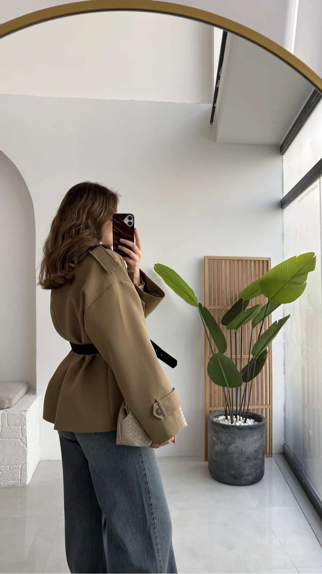 Prudence Kemerli Oversize Blazer Ceket - Olive - Kod: 9719