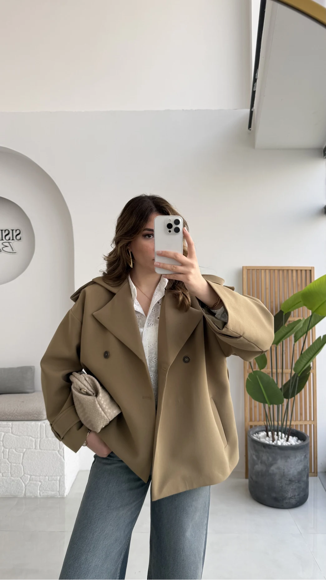 Prudence Kemerli Oversize Blazer Ceket - Olive - Kod: 9719