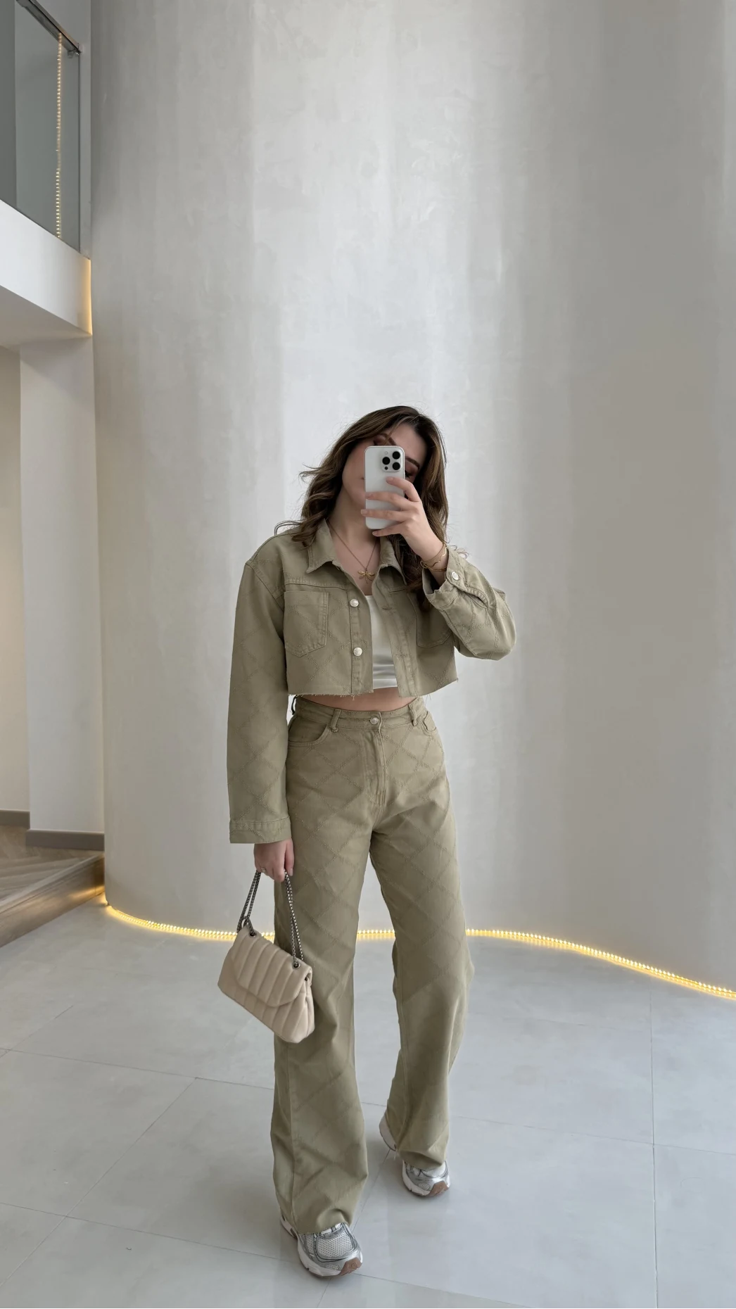 Quz Dokulu Yüksek Bel Kot Jean Pantolon - Mint - Kod: 00145