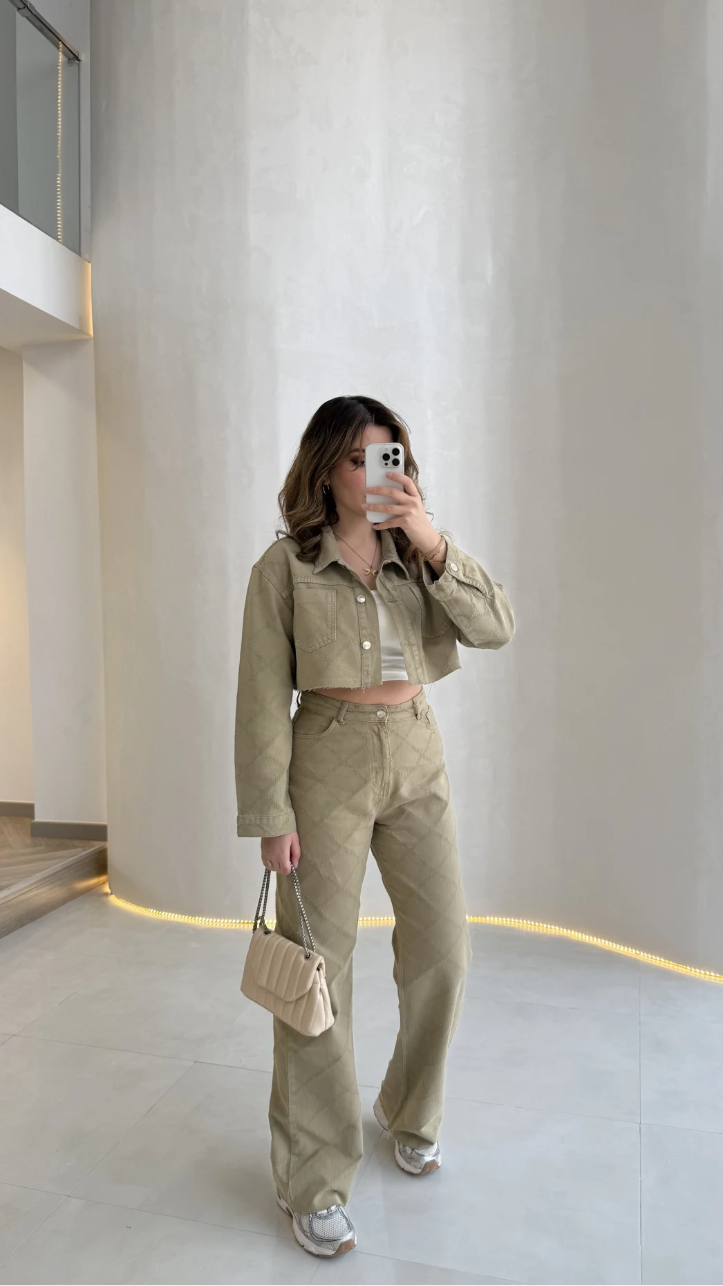 Quz Dokulu Yüksek Bel Kot Jean Pantolon - Mint - Kod: 00145