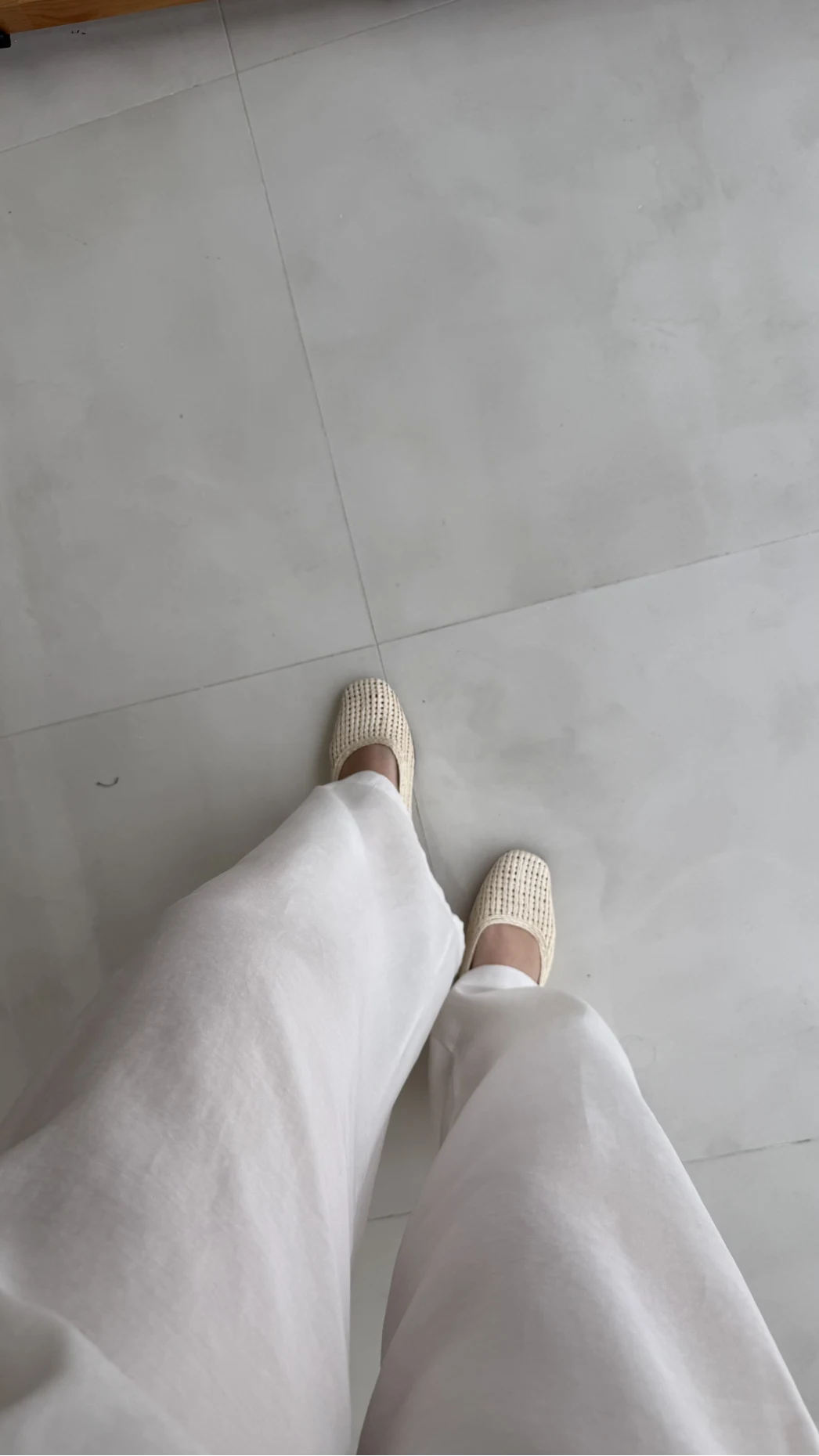 Menessa Bol Paça Beli Lastikli Transparan Pantolon - Ekru - Kod: 3720