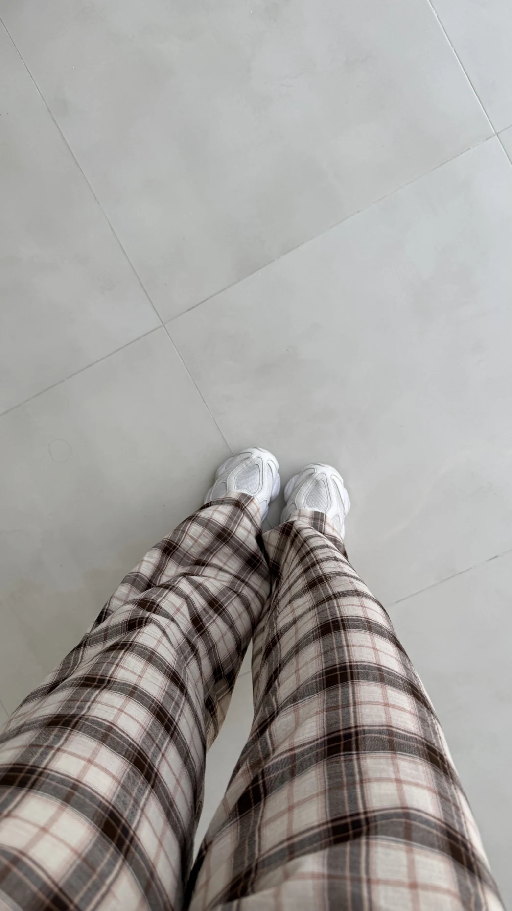 Cıelle Ekose Desenli Fular Bağlamalı Pantolon - Kahve - Kod: 3921