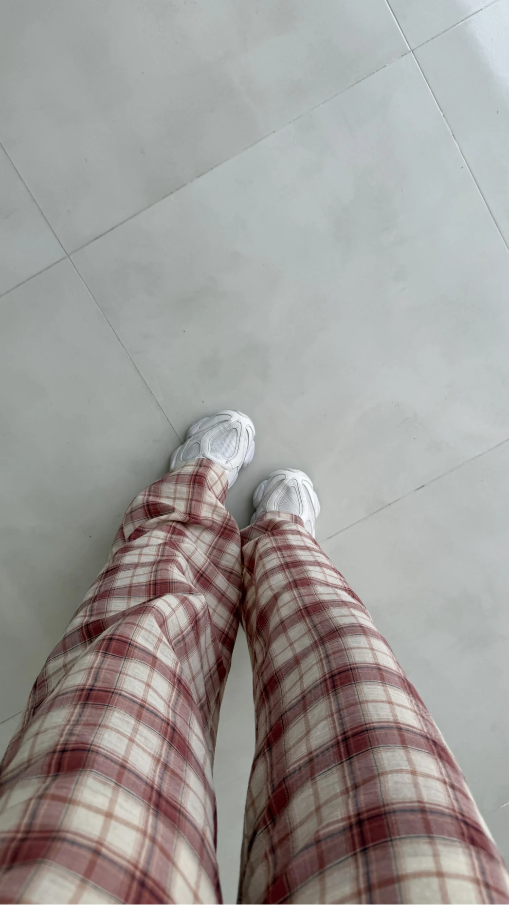 Cıelle Ekose Desenli Fular Bağlamalı Pantolon - Kiremit - Kod: 3921