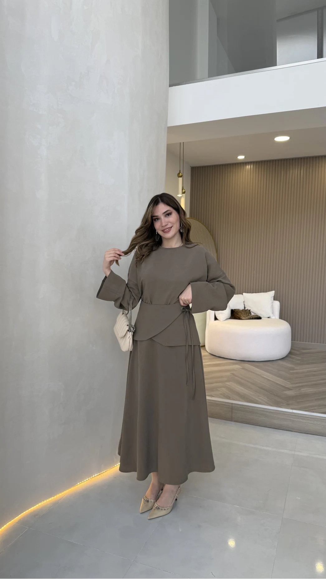 La Fortuna Bel Detay Bağcıklı Takım - Haki - Kod: 9034