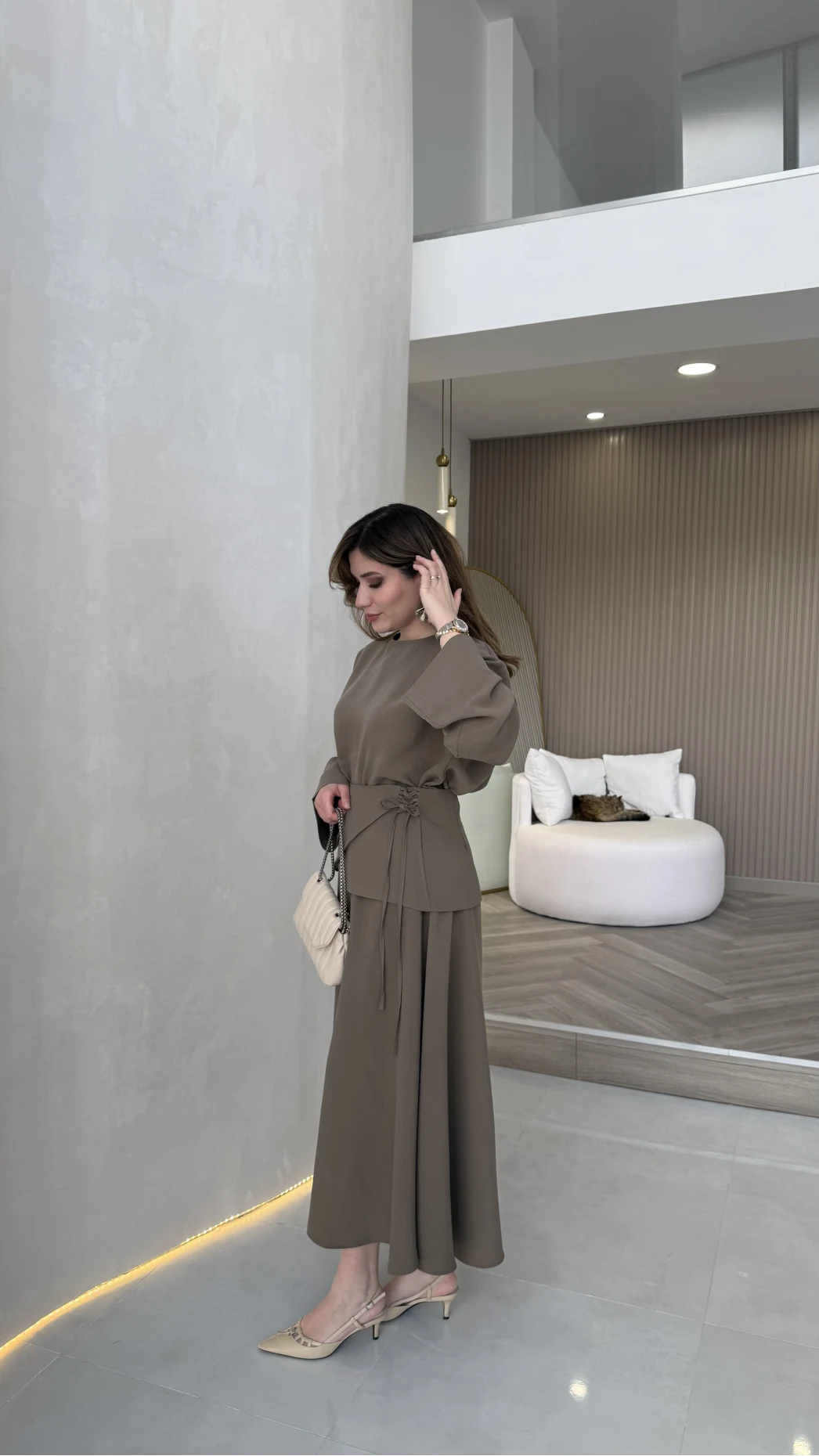 La Fortuna Bel Detay Bağcıklı Takım - Haki - Kod: 9034