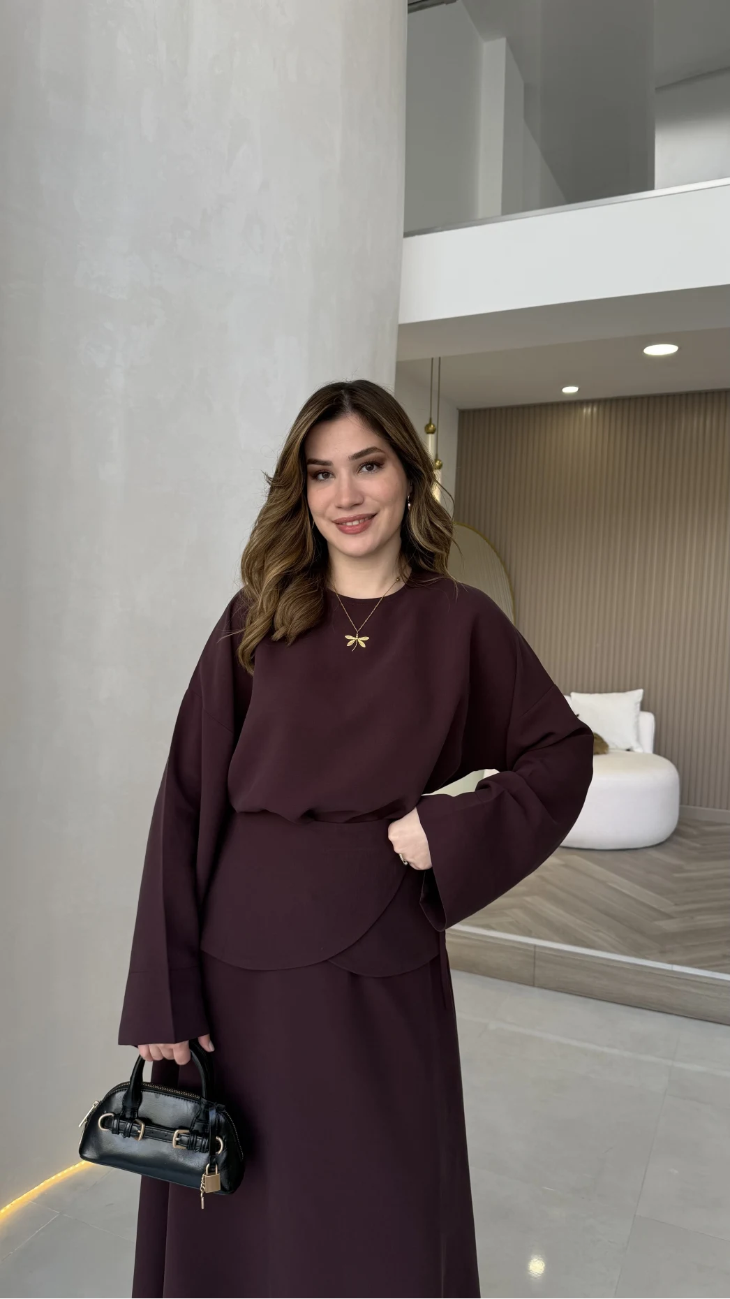 La Fortuna Bel Detay Bağcıklı Takım - Mürdüm - Kod: 9034