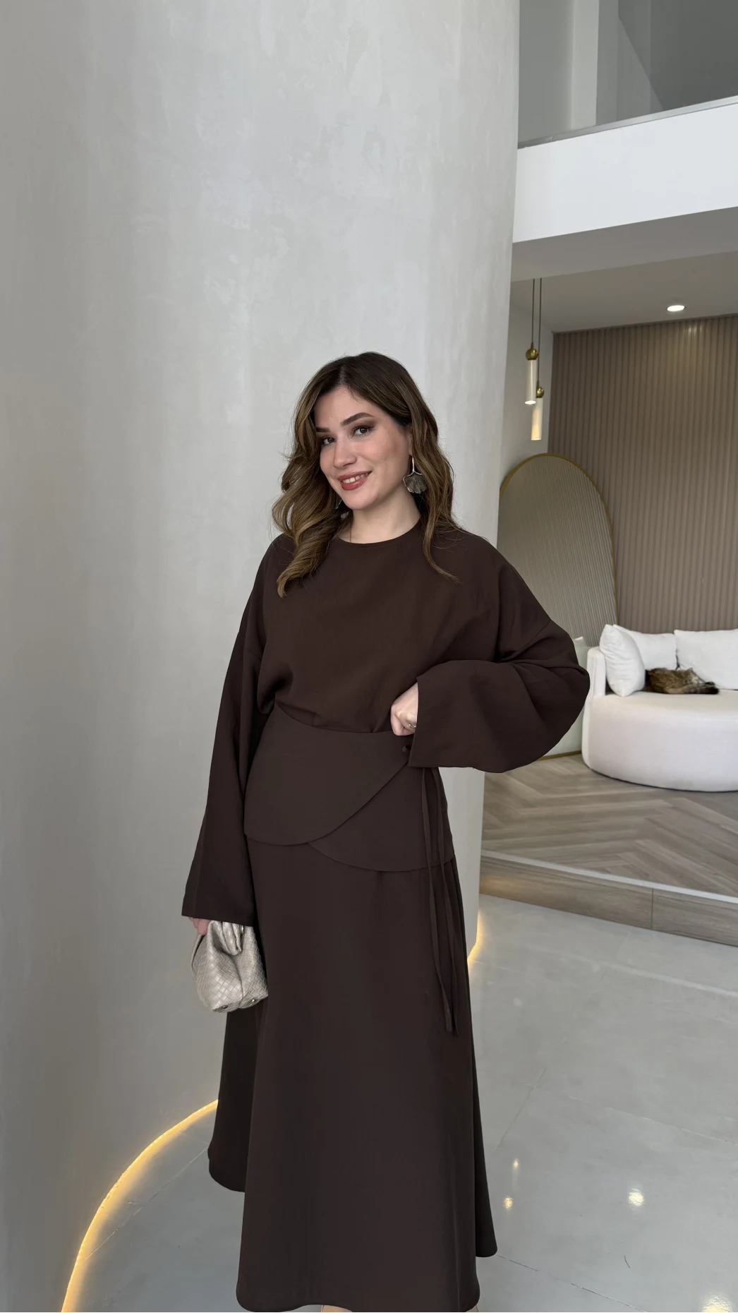 La Fortuna Bel Detay Bağcıklı Takım - Kahve - Kod: 9034