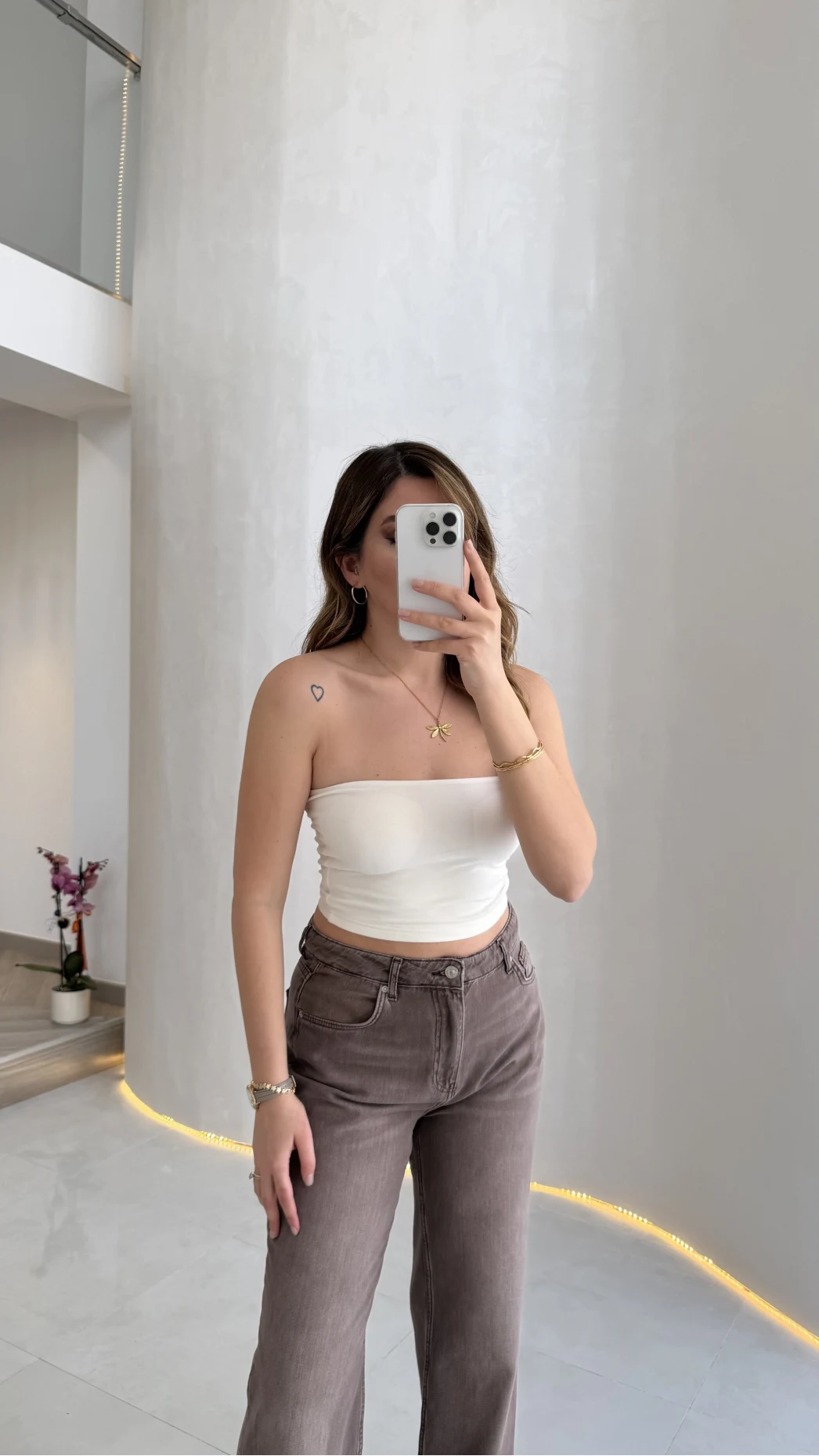 Straplez Crop Pedli Body - Ekru - Kod: 23369