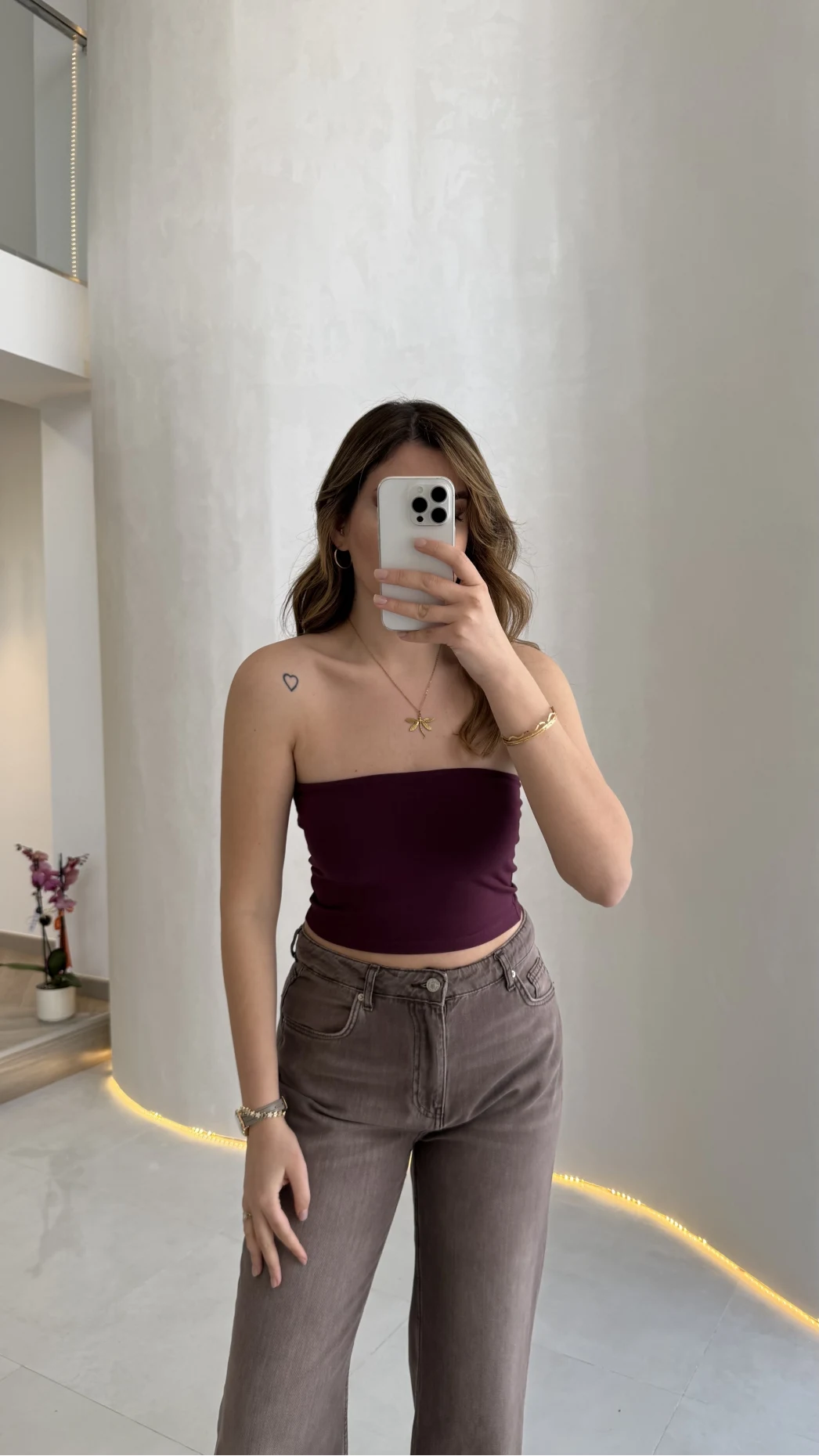 Straplez Crop Pedli Body - Bordo - Kod: 23369