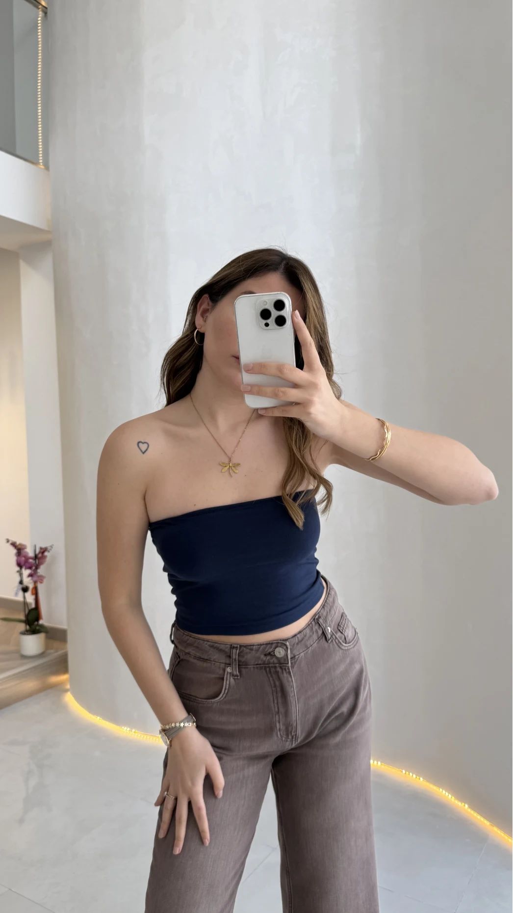 Straplez Crop Pedli Body - Lacivert - Kod: 23369