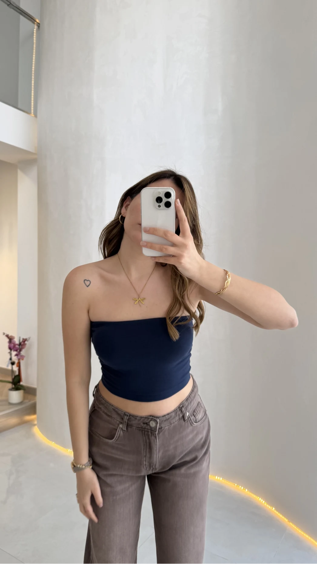 Straplez Crop Pedli Body - Lacivert - Kod: 23369