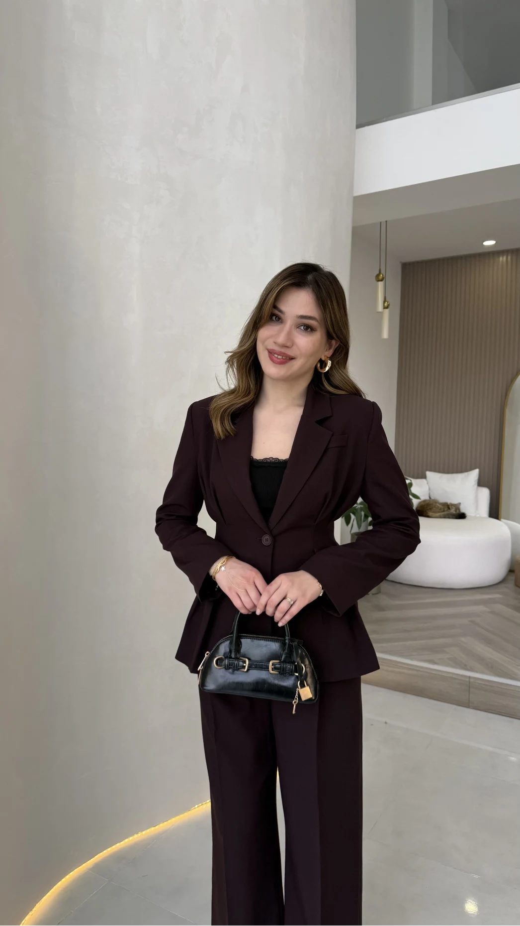 Charlotte Pilili Bele Oturan Takım - Mürdüm - Kod: 8884