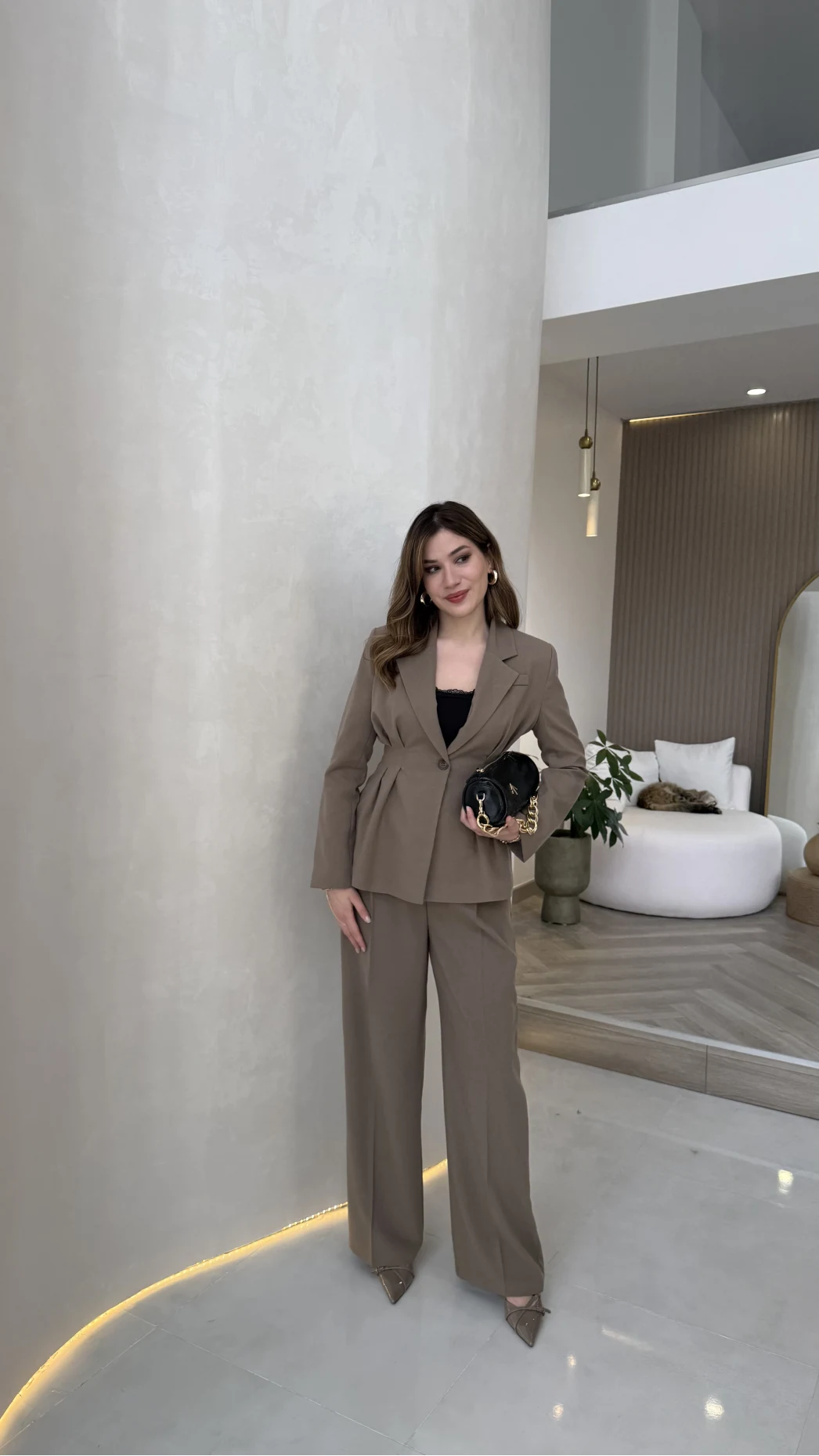 Charlotte Pilili Bele Oturan Takım - Haki - Kod: 8884