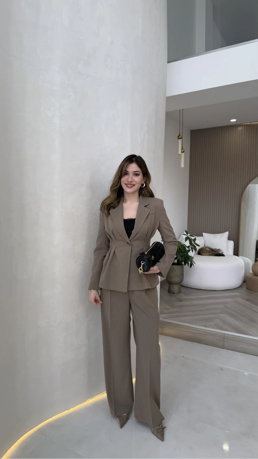 Charlotte Pilili Bele Oturan Takım - Haki - Kod: 8884