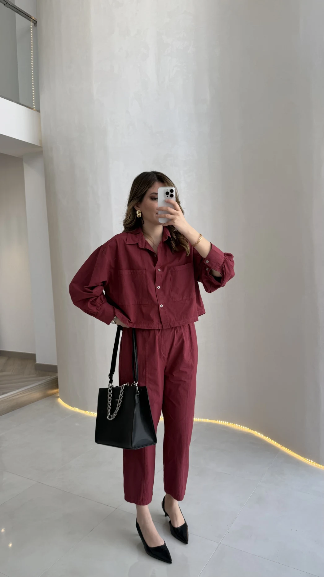 Moledro Gömlek-Pantolon Takım - Bordo - Kod: 50757