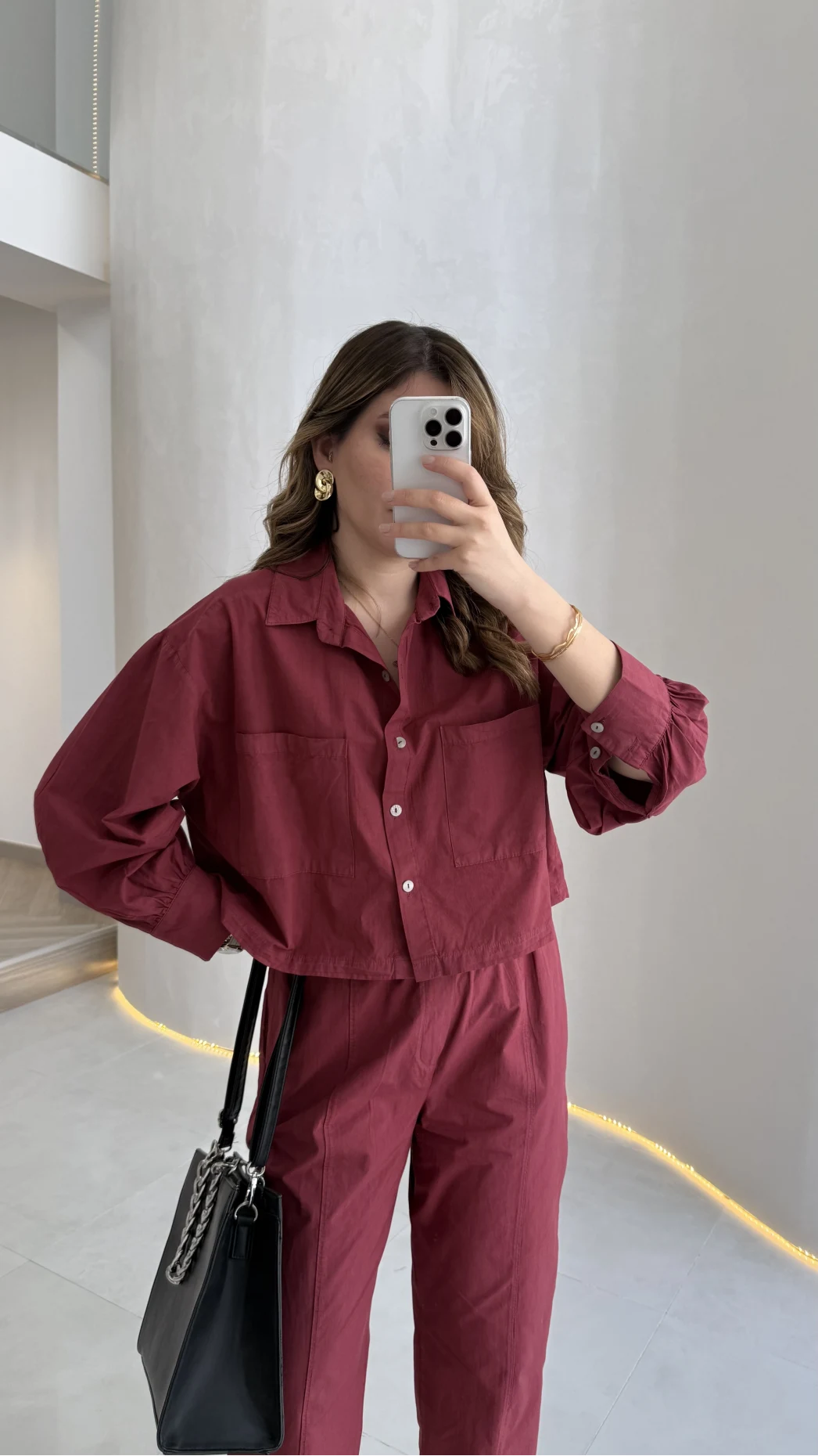 Moledro Gömlek-Pantolon Takım - Bordo - Kod: 50757