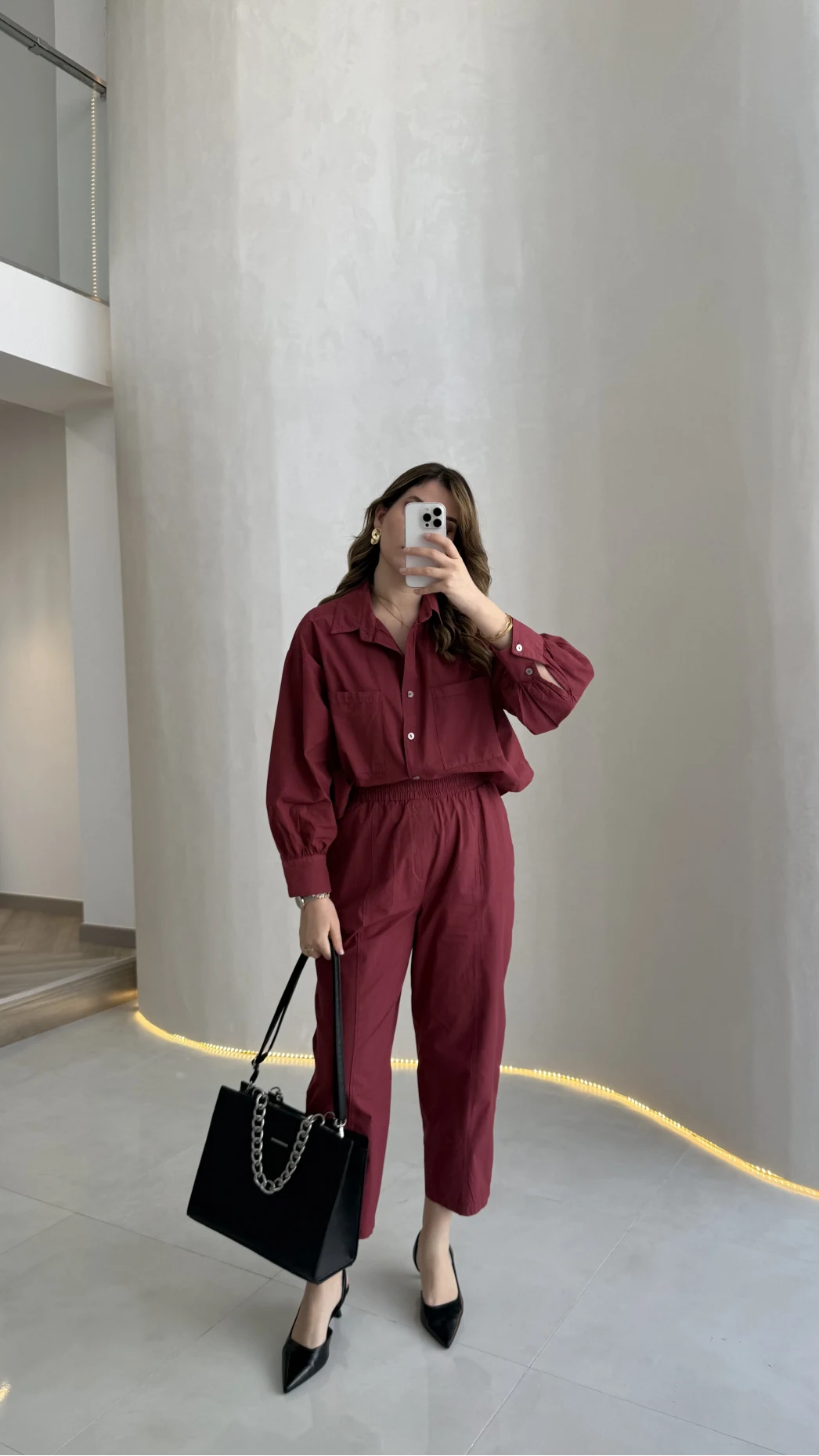 Moledro Gömlek-Pantolon Takım - Bordo - Kod: 50757