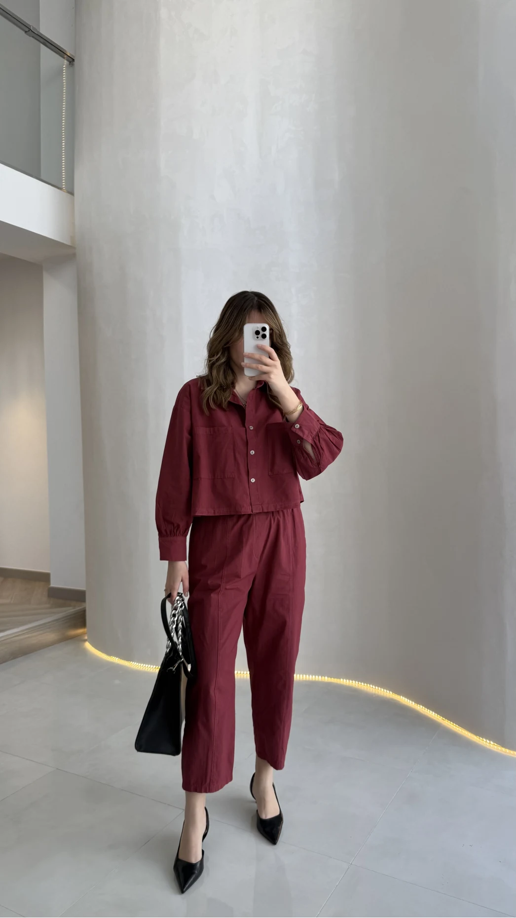 Moledro Gömlek-Pantolon Takım - Bordo - Kod: 50757