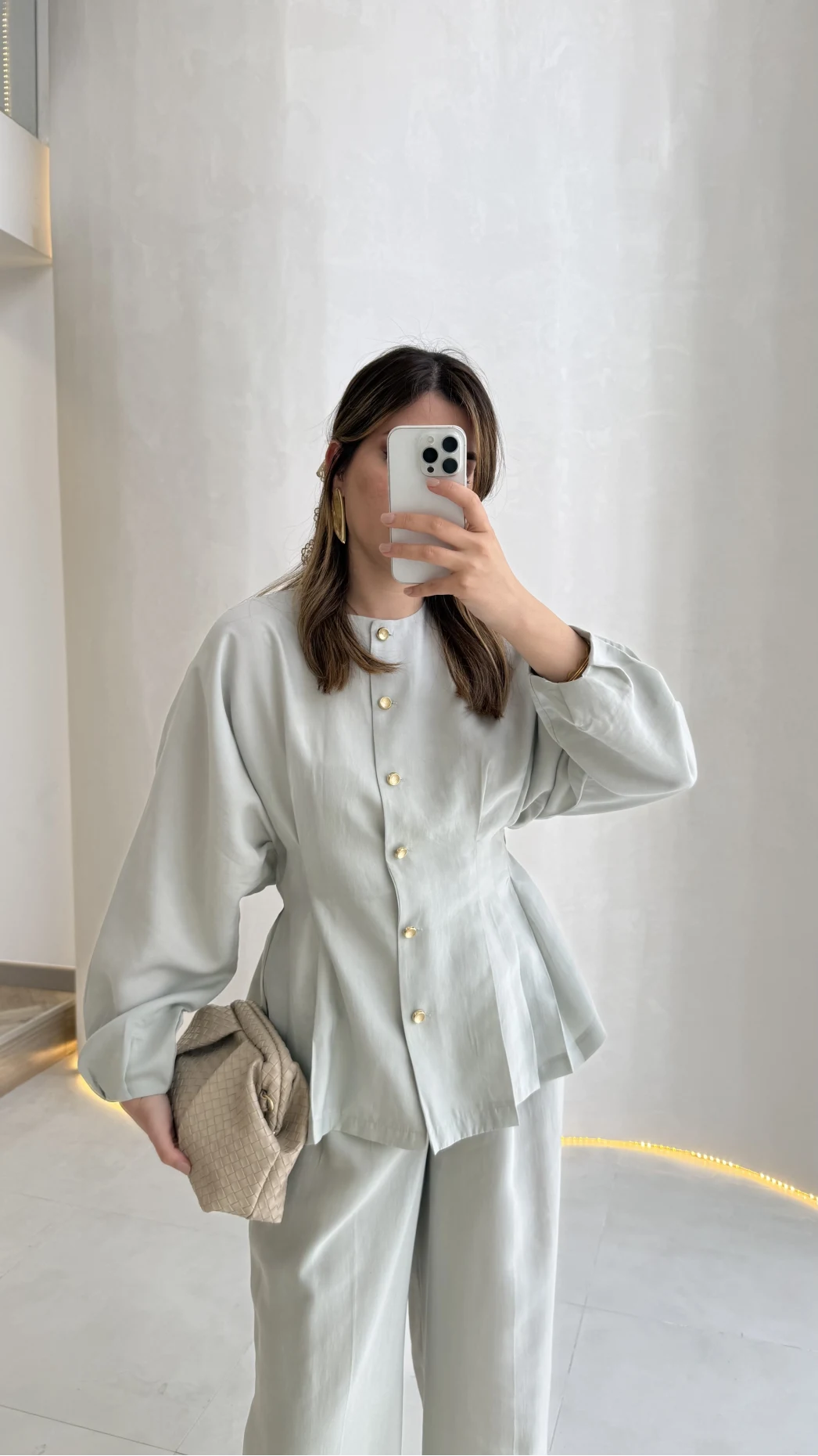 Stellaa Pile Dikişli Takım - Gri - Kod: 8930