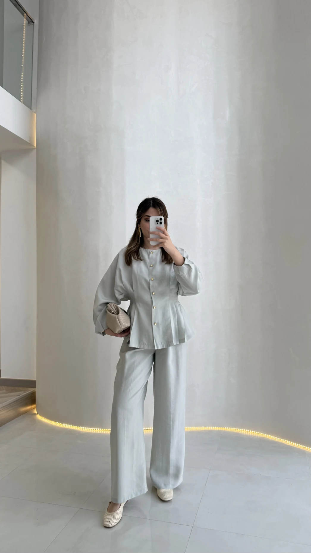 Stellaa Pile Dikişli Takım - Gri - Kod: 8930