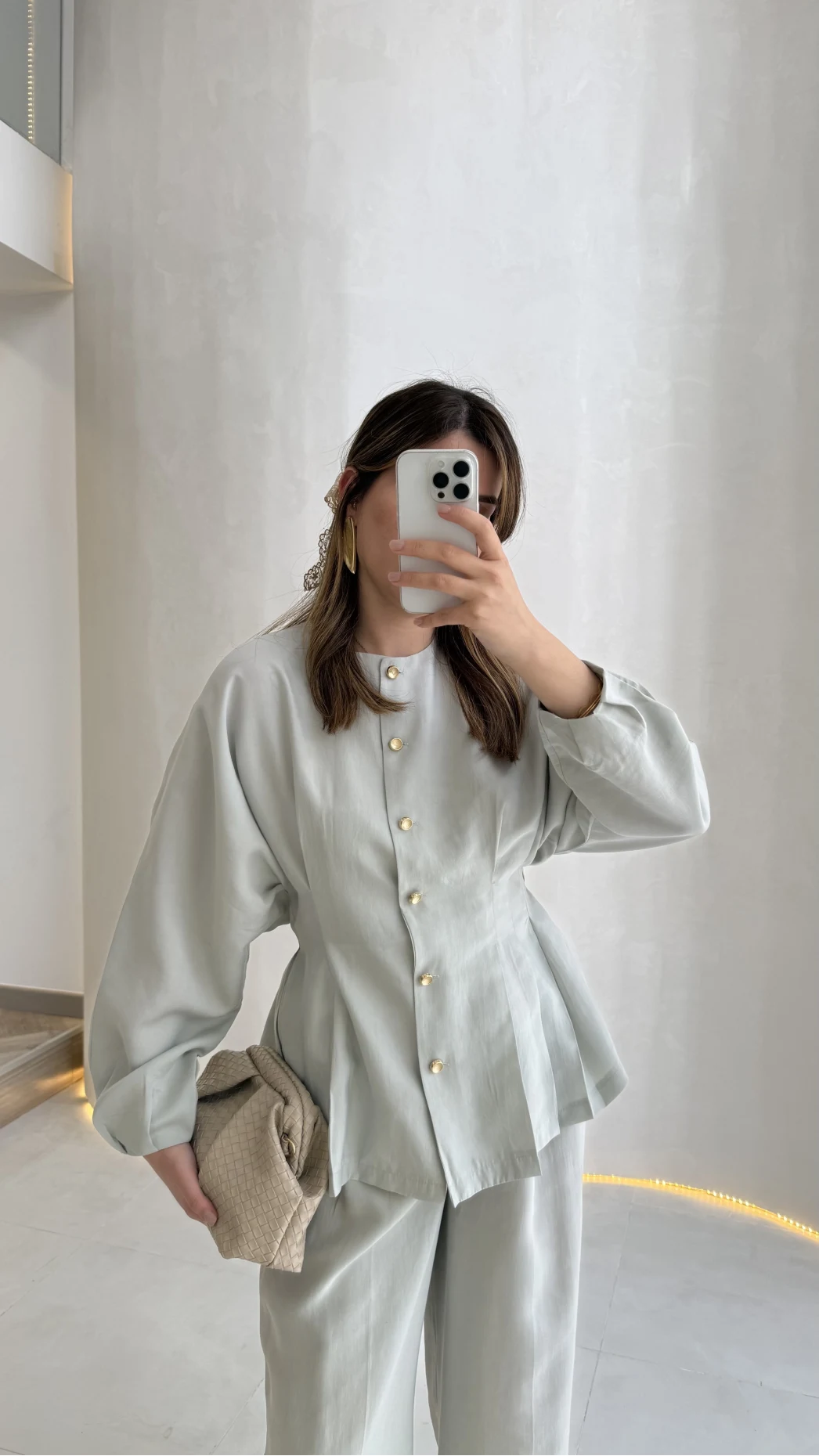 Stellaa Pile Dikişli Takım - Gri - Kod: 8930