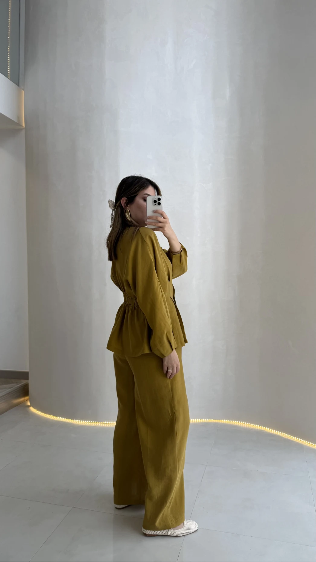 Stellaa Pile Dikişli Takım - Hardal - Kod: 8930