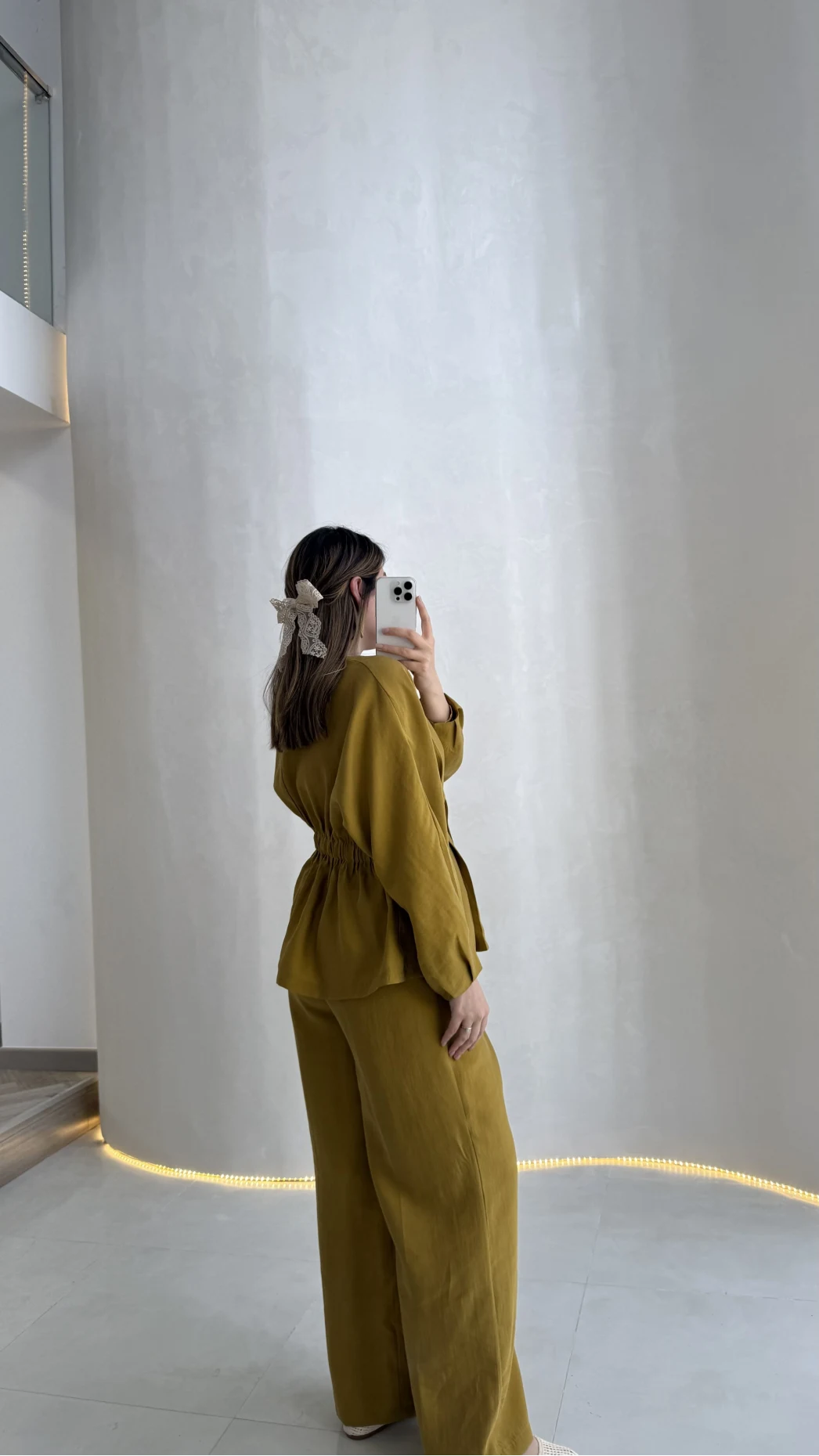 Stellaa Pile Dikişli Takım - Hardal - Kod: 8930