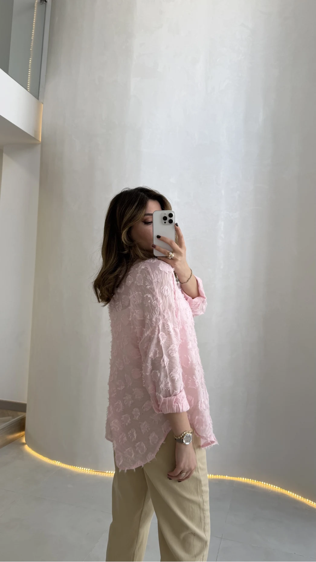 Whisper Püsküllü İnce Gömlek - Pembe - Kod: 2235