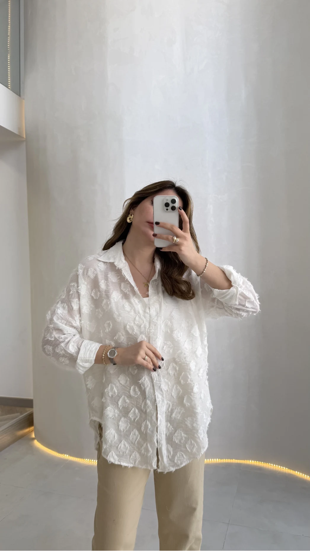 Whisper Püsküllü İnce Gömlek - Ekru - Kod: 2235