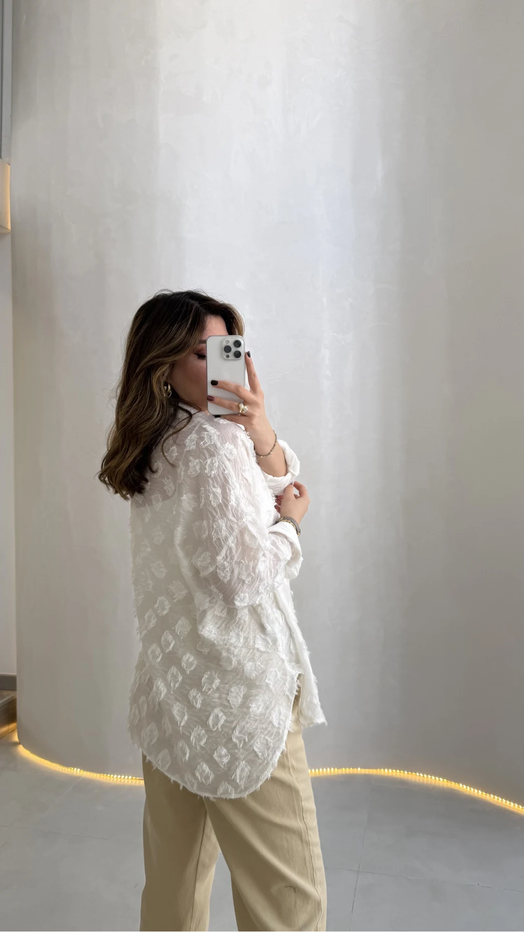 Whisper Püsküllü İnce Gömlek - Ekru - Kod: 2235