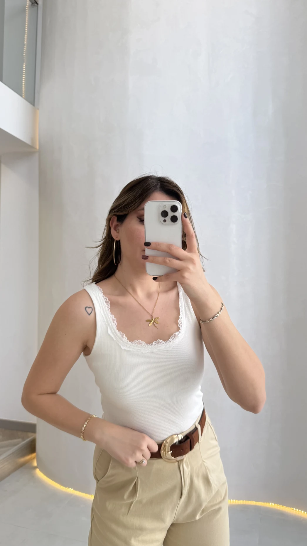Fitilli Dantel Detay Kalın Askılı Body - Ekru