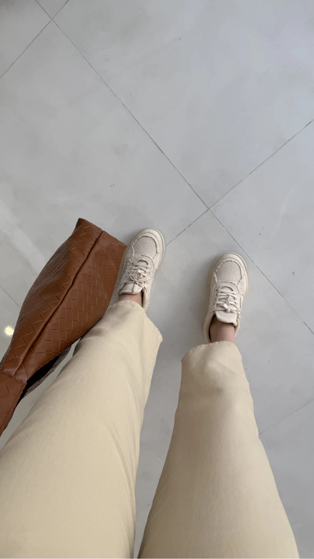 Cepli Gabardin Pantolon - Taş - Kod: 7847