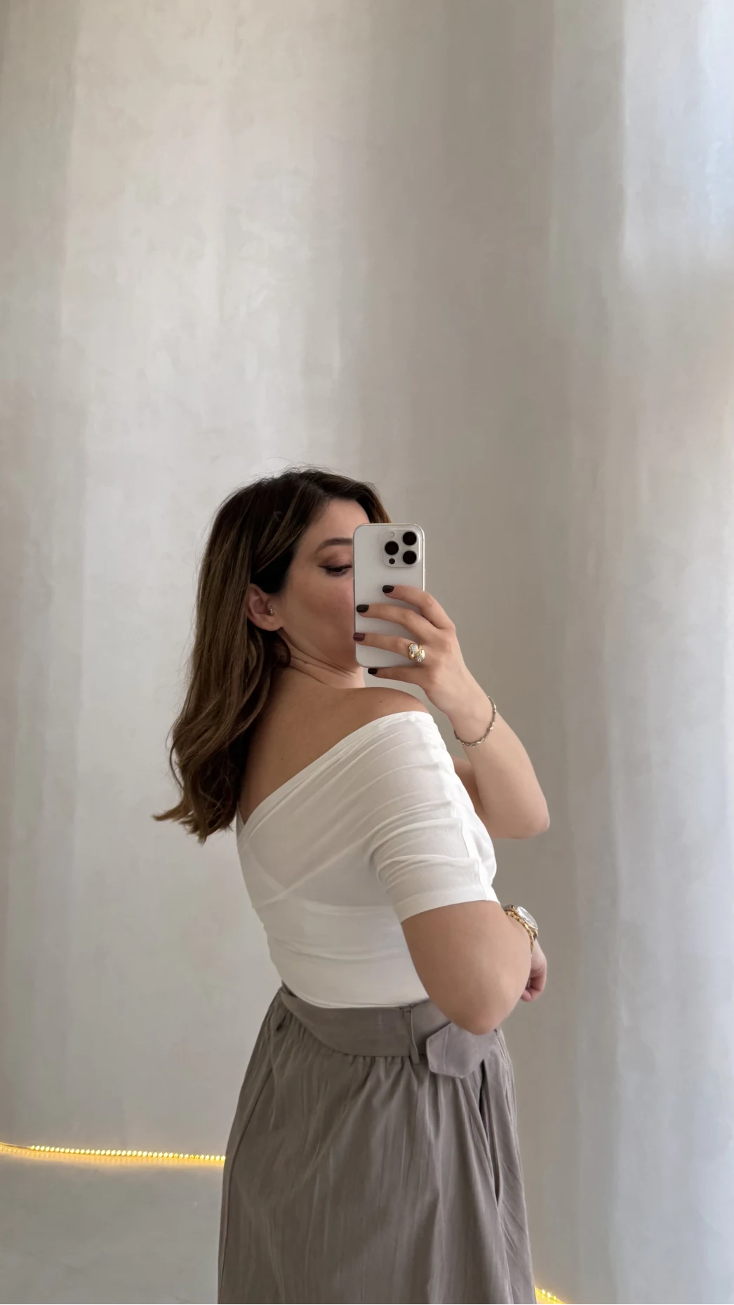 Dilvin Pile Detay Kayık Yaka Body - Ekru