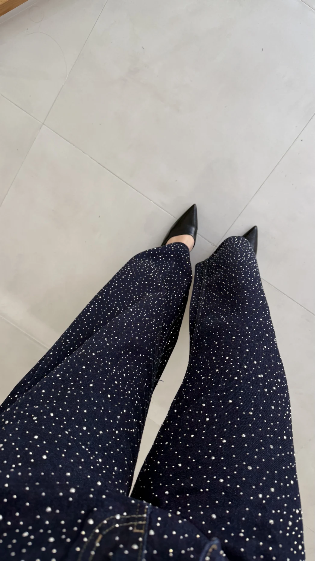 Taşlı Denim Ceket Pantolon Takım - Lacivert