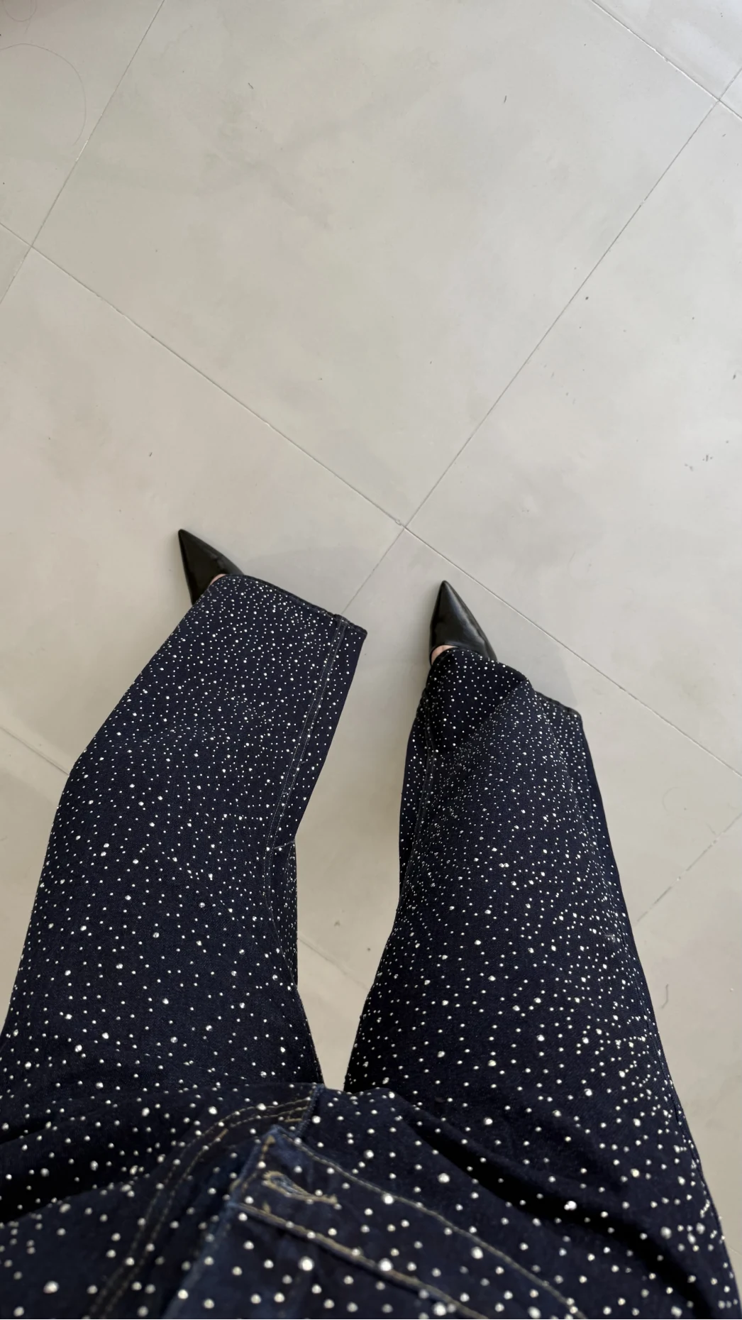 Taşlı Denim Ceket Pantolon Takım - Lacivert