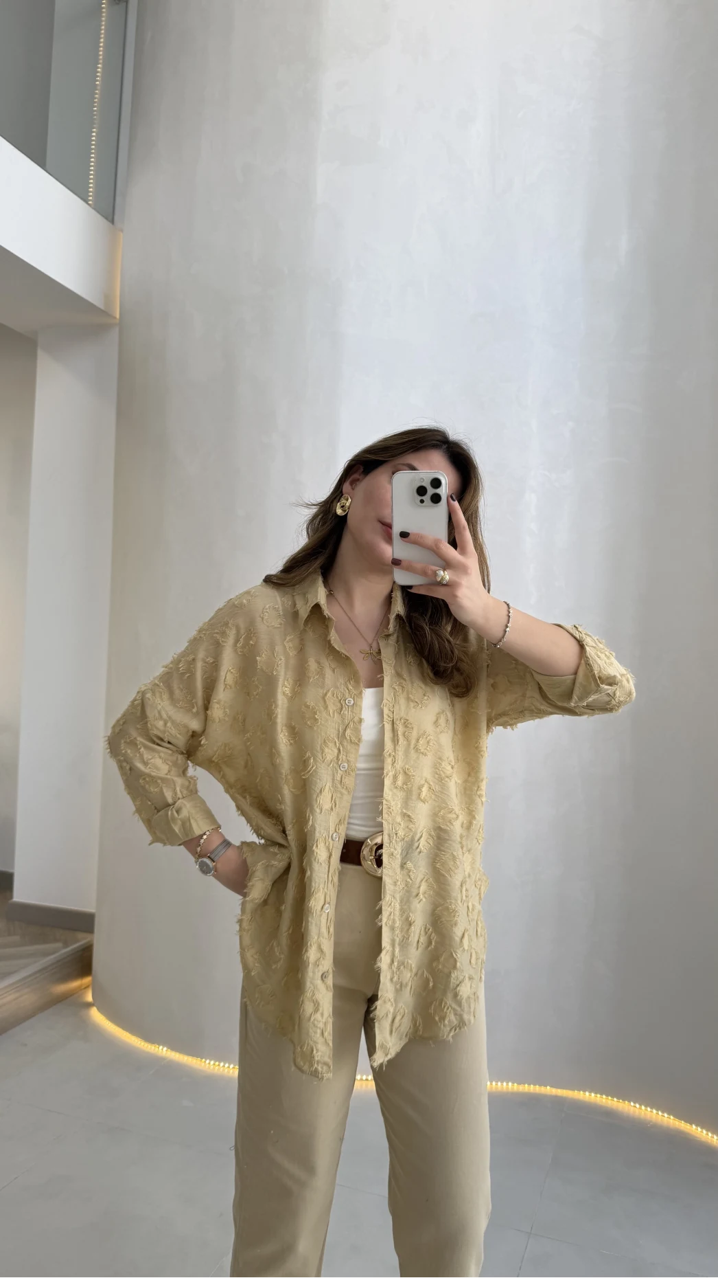 Whisper Püsküllü İnce Gömlek - Yeşil - Kod: 2235