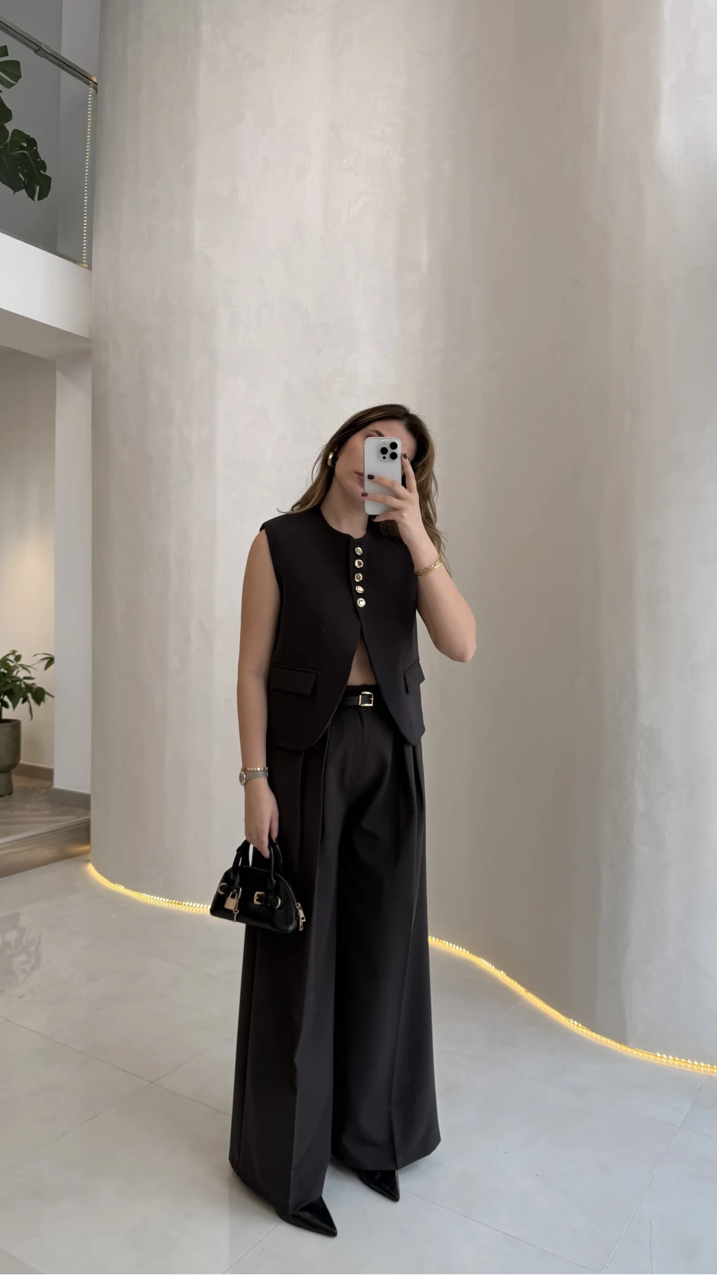 Comely Kemerli Yelek Takım - Koyu Kahve - Kod: 9716