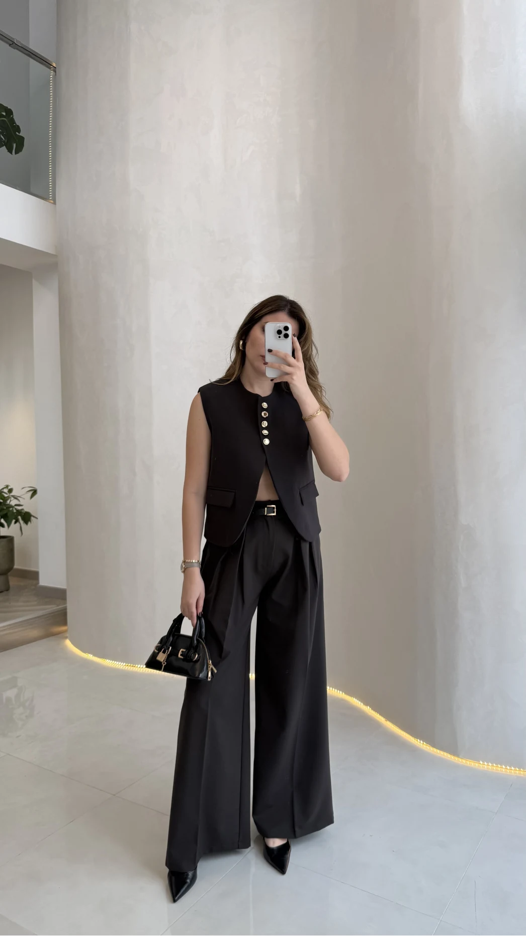 Comely Kemerli Yelek Takım - Koyu Kahve - Kod: 9716