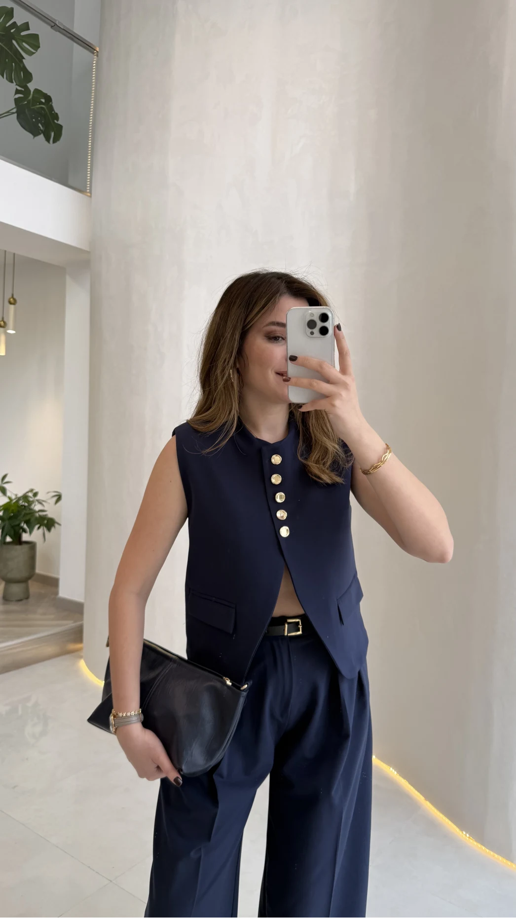 Comely Kemerli Yelek Takım - Lacivert - Kod: 9716