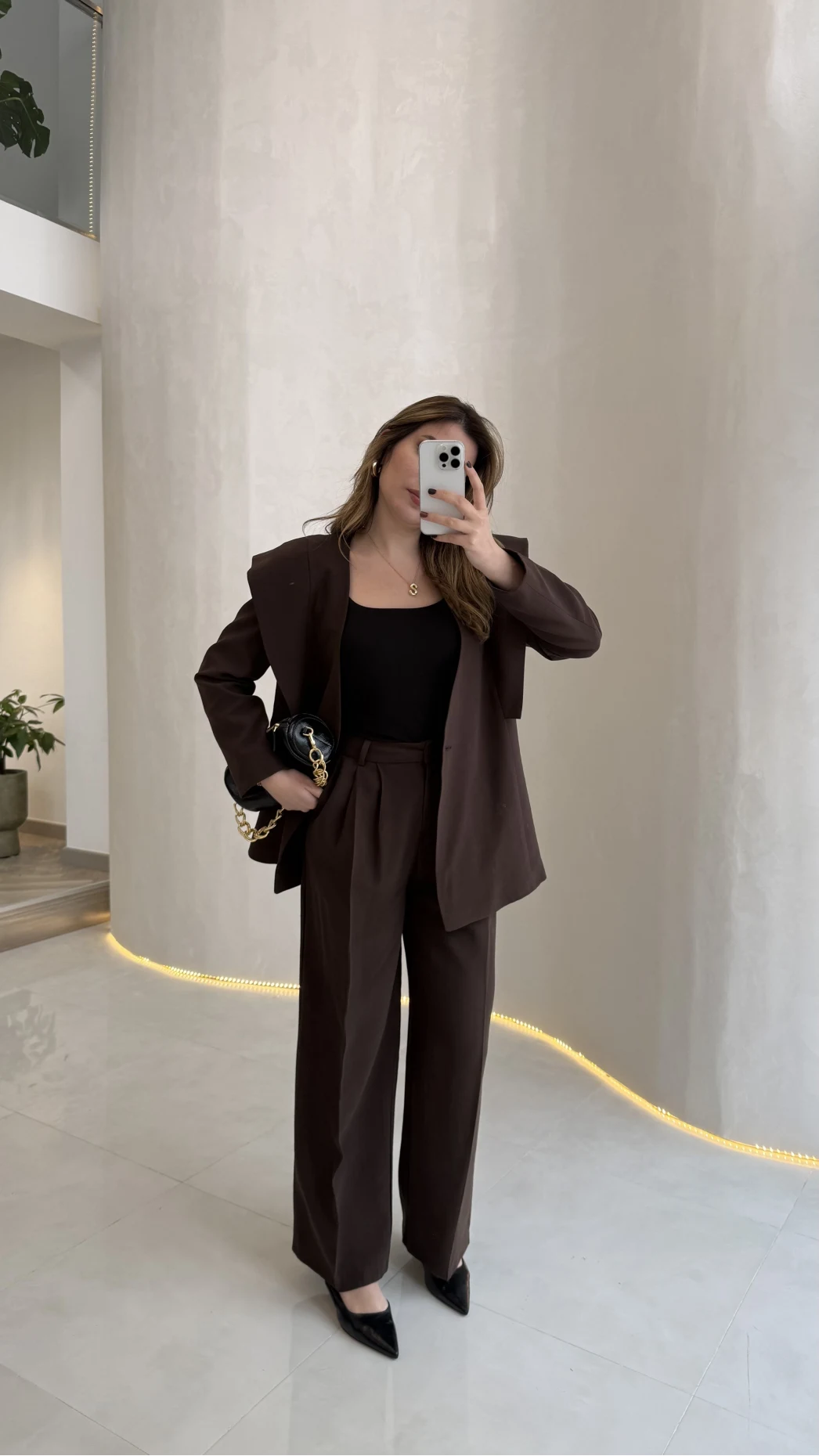 Wonder Bağcıklı Ceket Pantolon Takım - Kahve - Kod: 9035