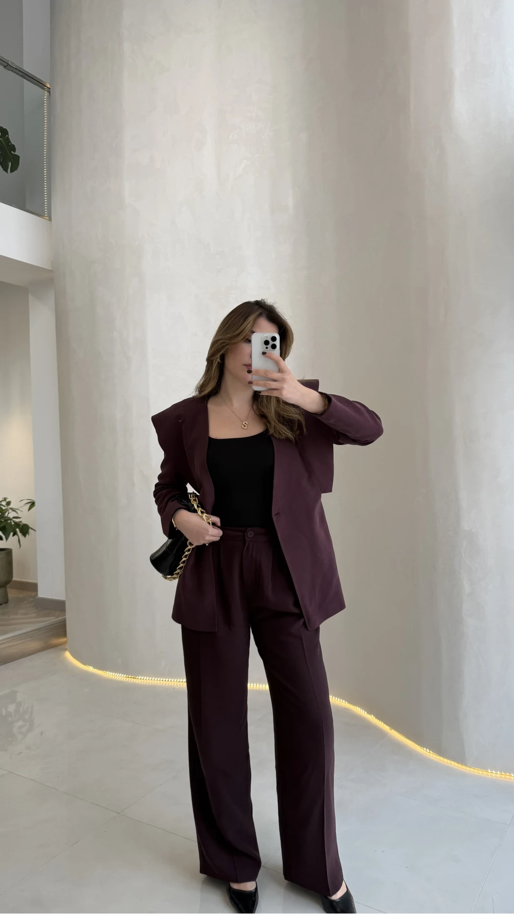 Wonder Bağcıklı Ceket Pantolon Takım - Mürdüm - Kod: 9035