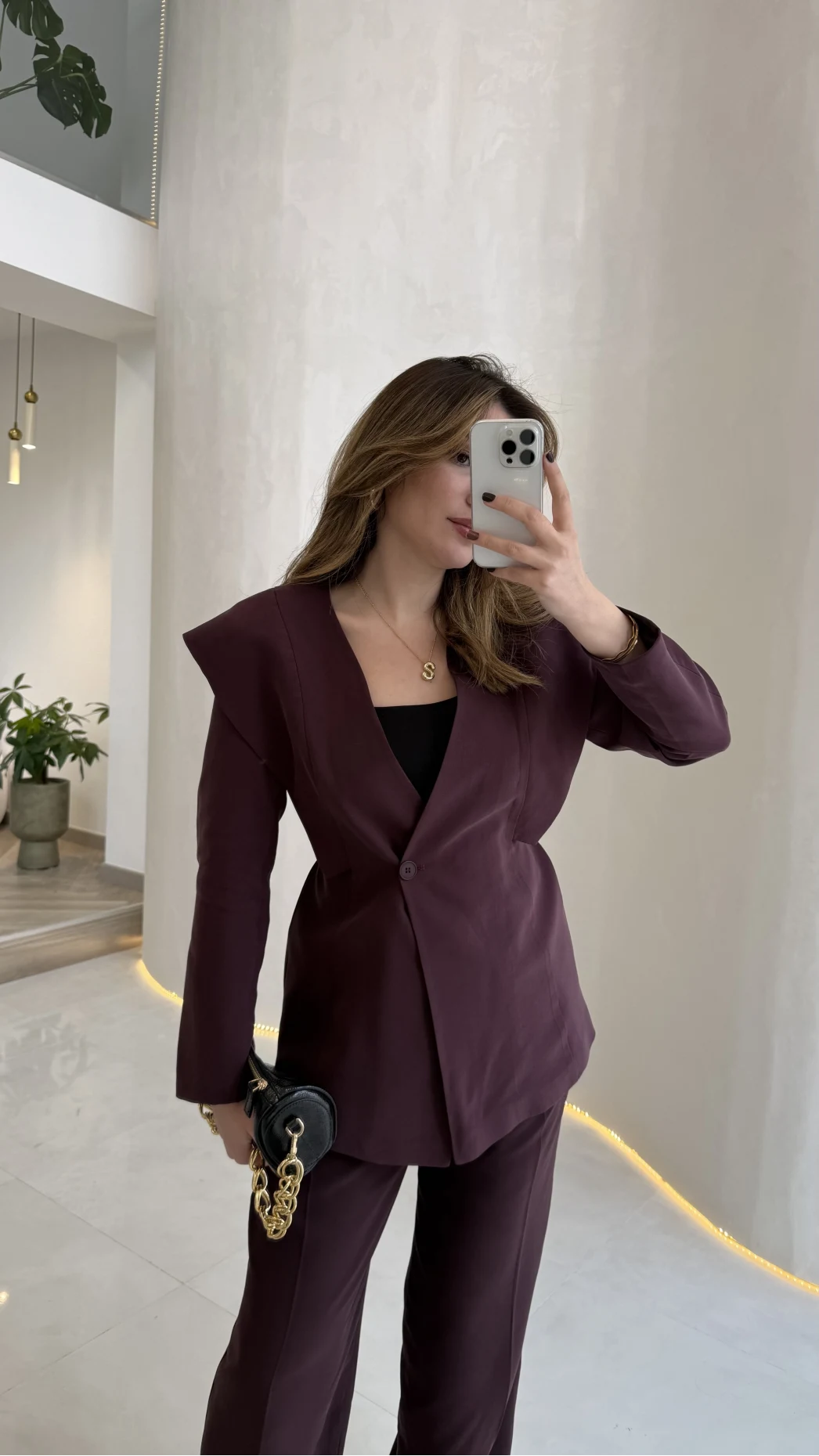 Wonder Bağcıklı Ceket Pantolon Takım - Mürdüm - Kod: 9035